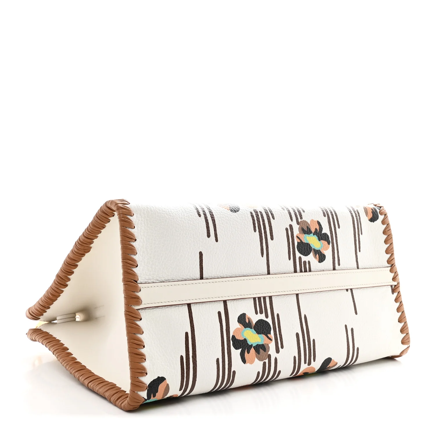 Saffiano Whipstitch Medium Paradigme Bag White Caramel Multicolor - Image 7