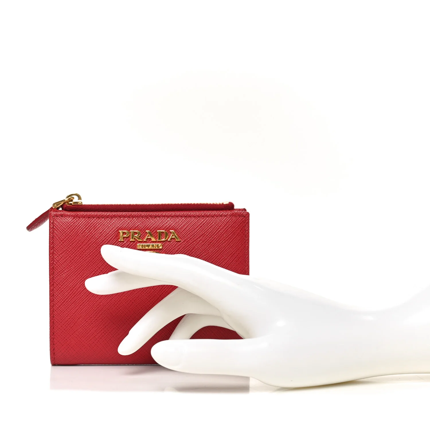 Saffiano Zip Top Compact Wallet Fuoco - Image 2