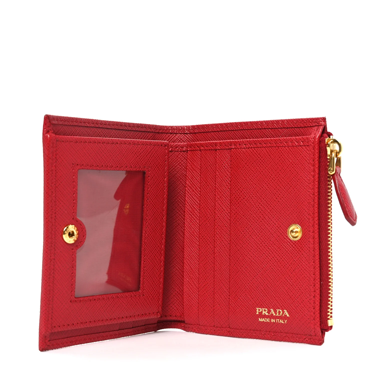 Saffiano Zip Top Compact Wallet Fuoco - Image 5