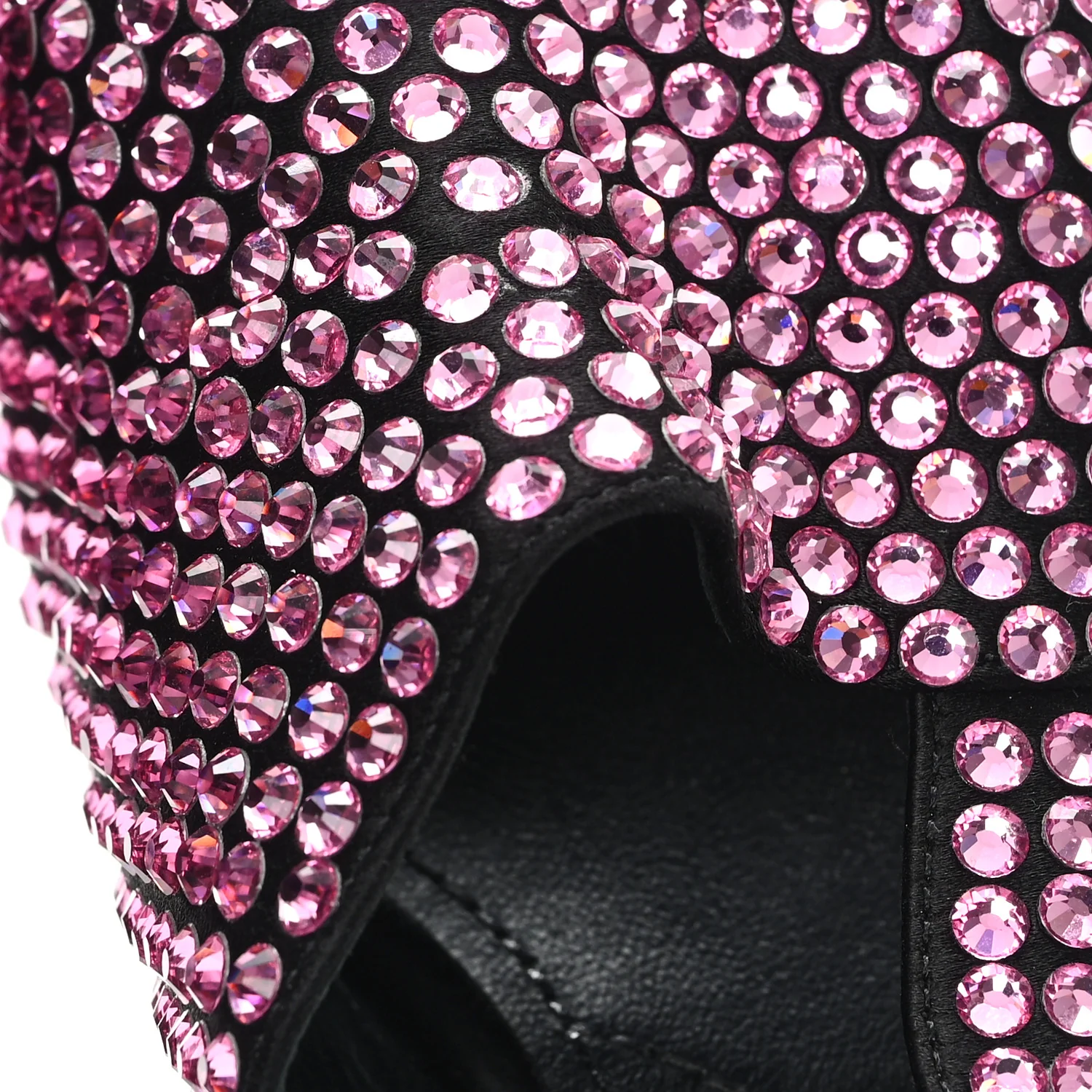 Satin Crystal Ankle Wrap 105mm Sandals 38 Rosa - Image 9