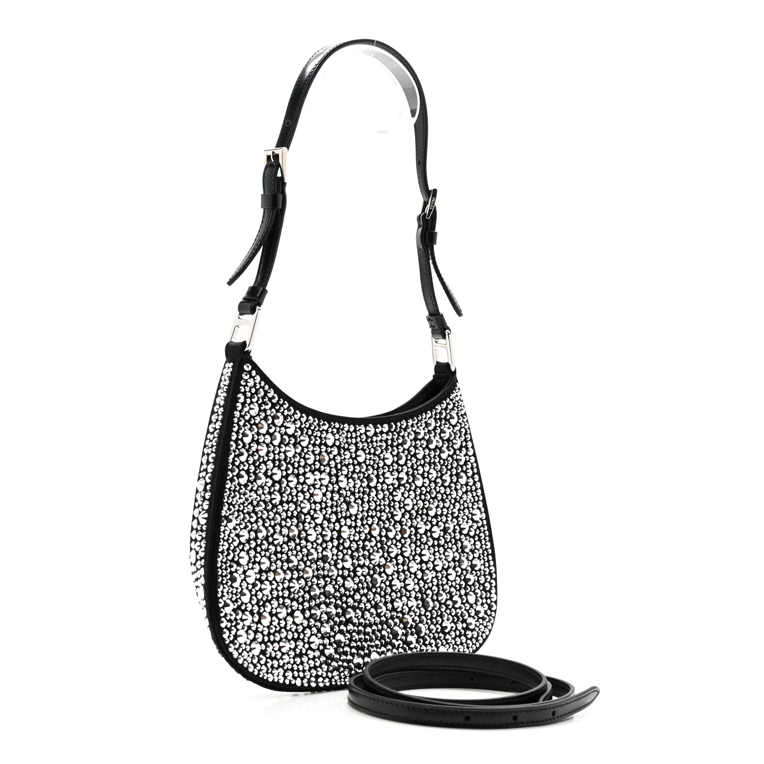 Satin Crystal Cleo Adjustable Strap Shoulder Bag Metal - Image 3