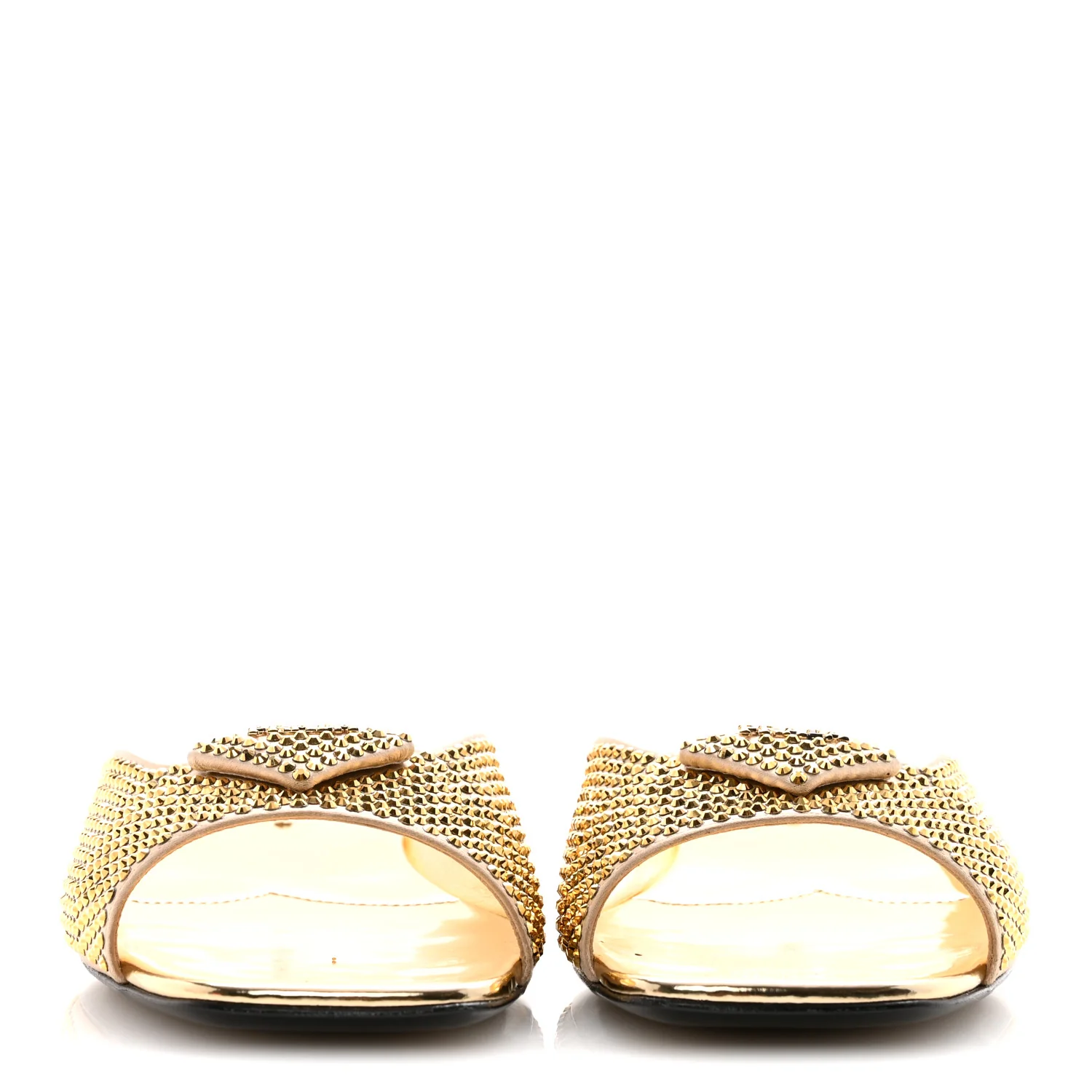 Satin Crystal Logo 10mm Slide Sandals 38 Platino - Image 3