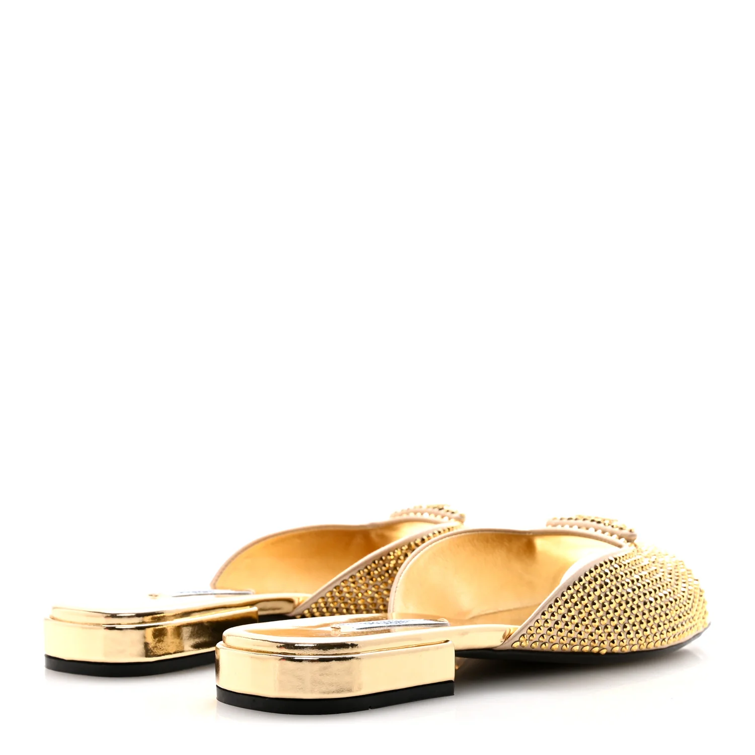 Satin Crystal Logo 10mm Slide Sandals 38 Platino - Image 5