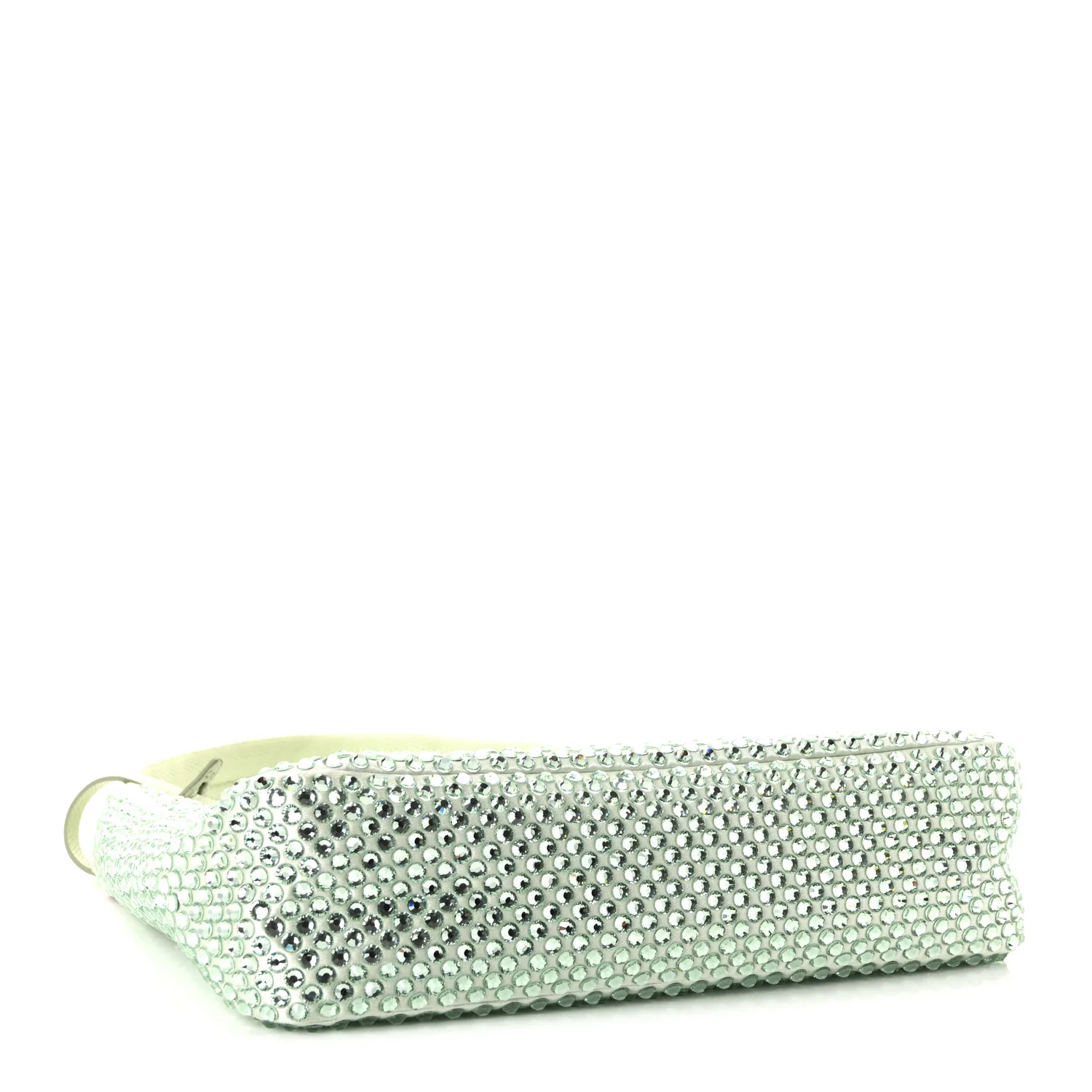Satin Crystal Mini Re-Edition 2000 Bag Acqua - Image 4