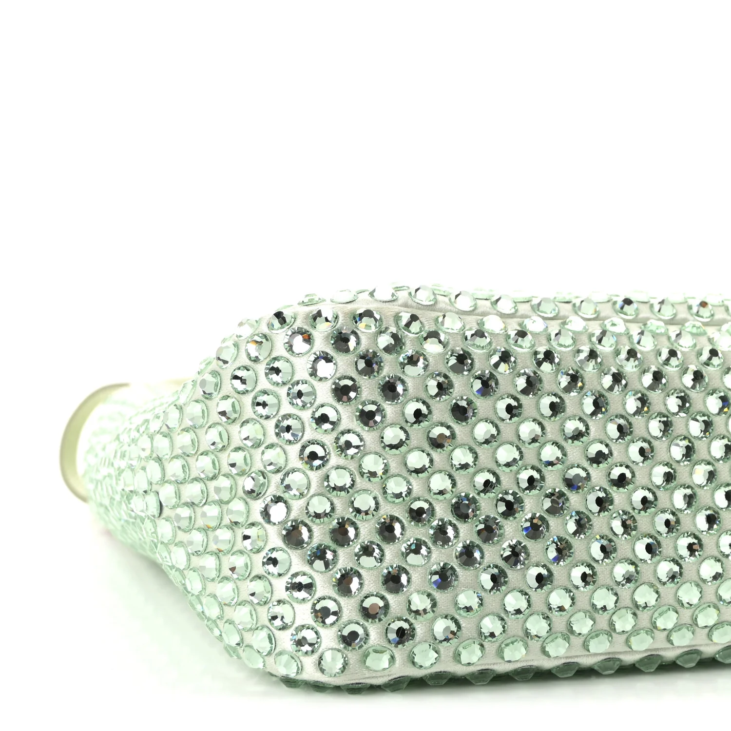 Satin Crystal Mini Re-Edition 2000 Bag Acqua - Image 8