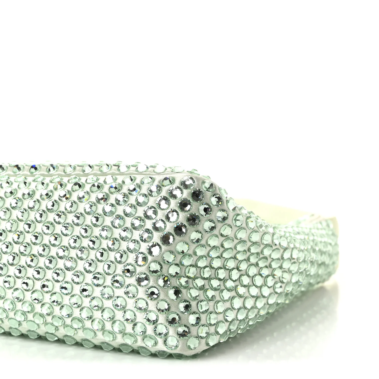 Satin Crystal Mini Re-Edition 2000 Bag Acqua - Image 9