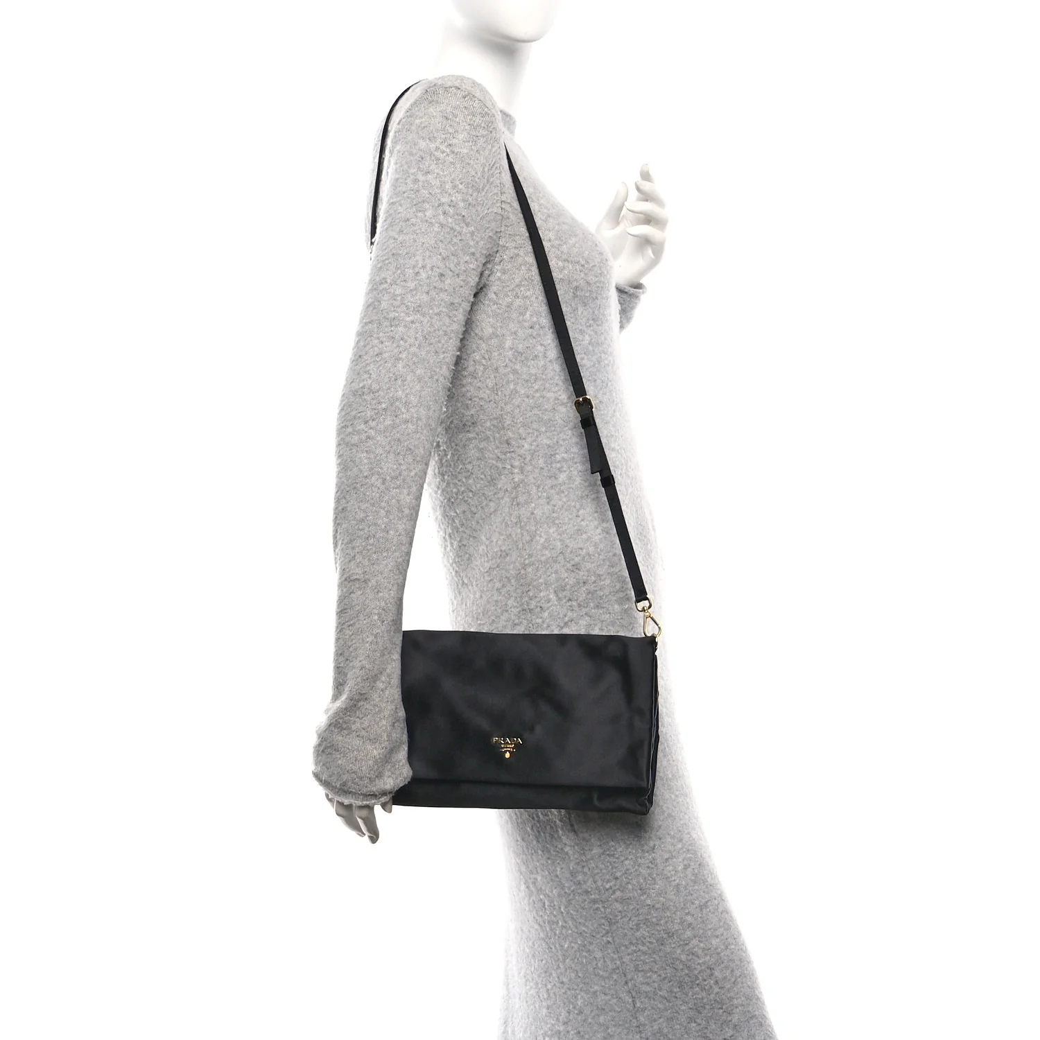Satin Pochette Bag Black - Image 2