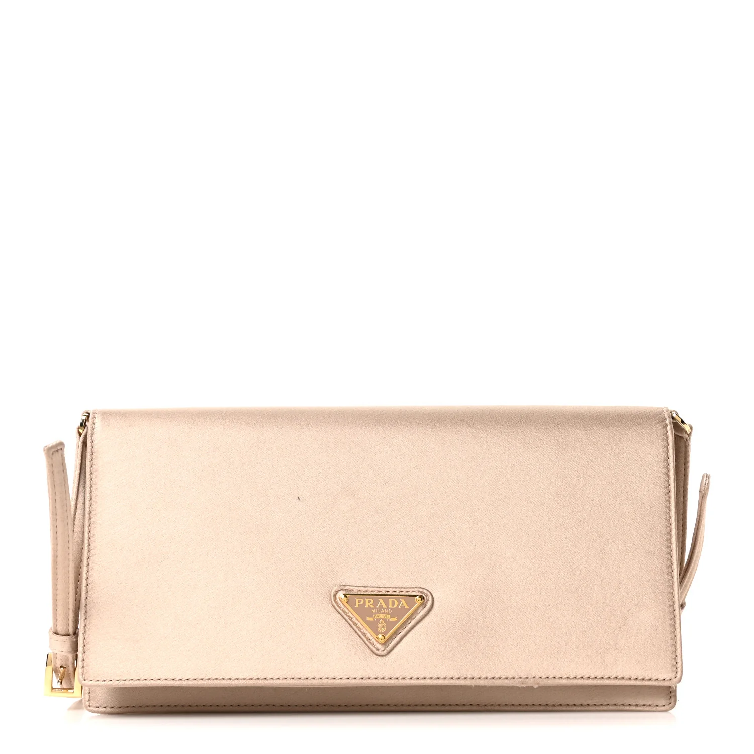 Satin Triangle Mini Shoulder Bag Cameo