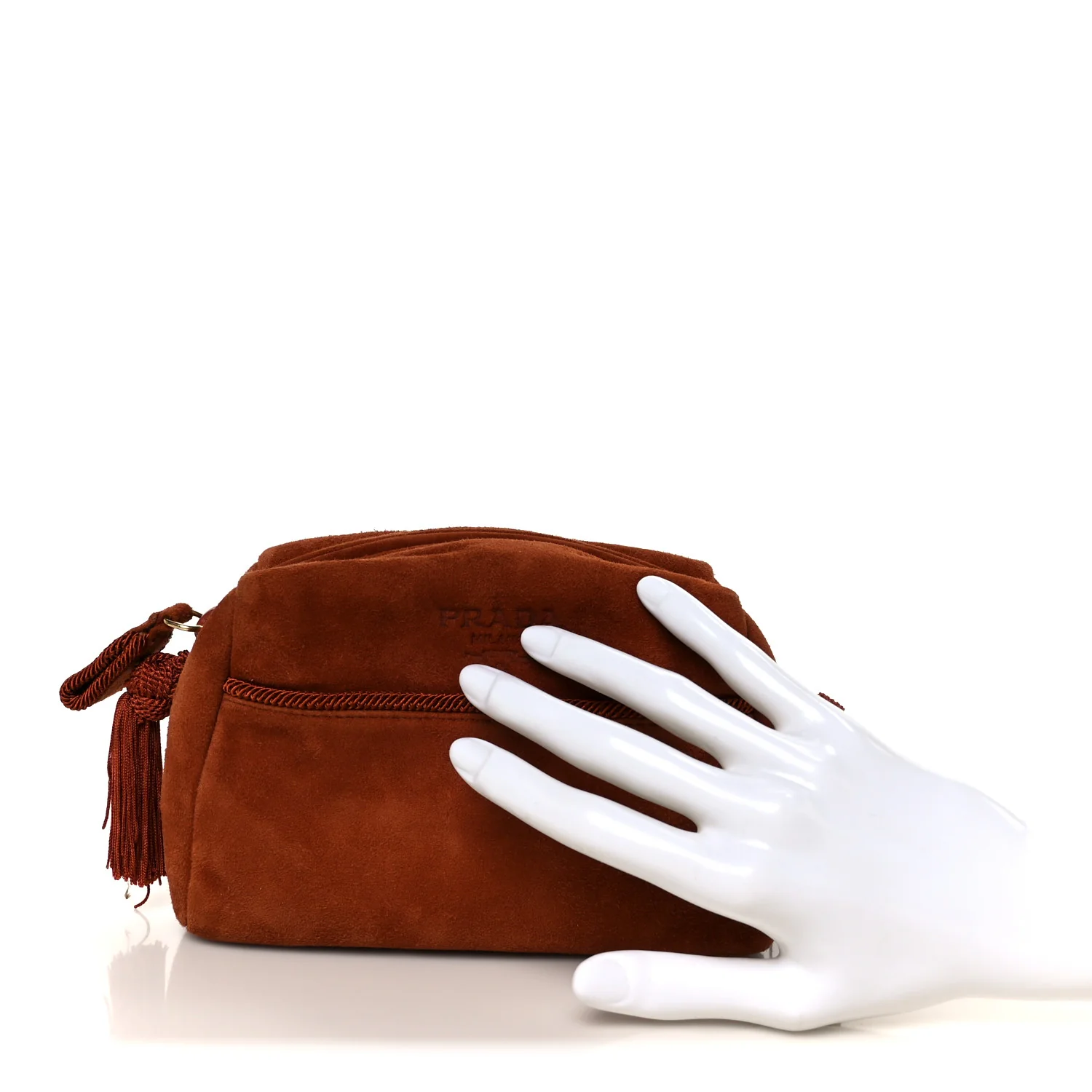 Scamosciato Suede Tassel Pouch Brown - Image 2
