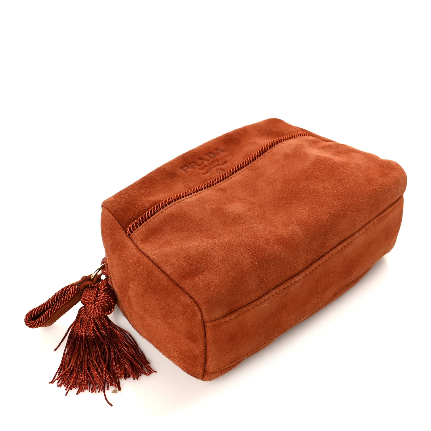 Scamosciato Suede Tassel Pouch Brown - Image 4
