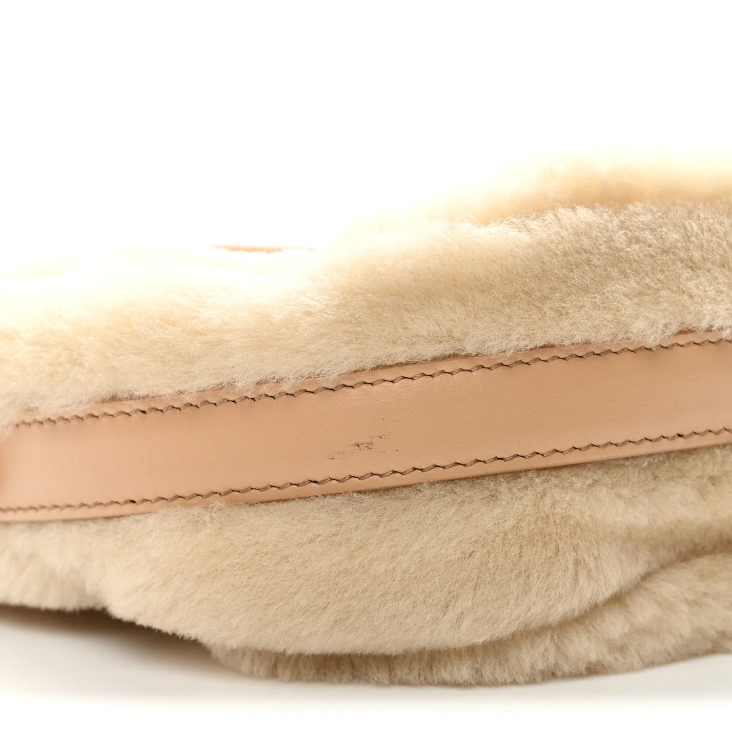 Shearling Arque Shoulder Bag Ecru Noisette - Image 8