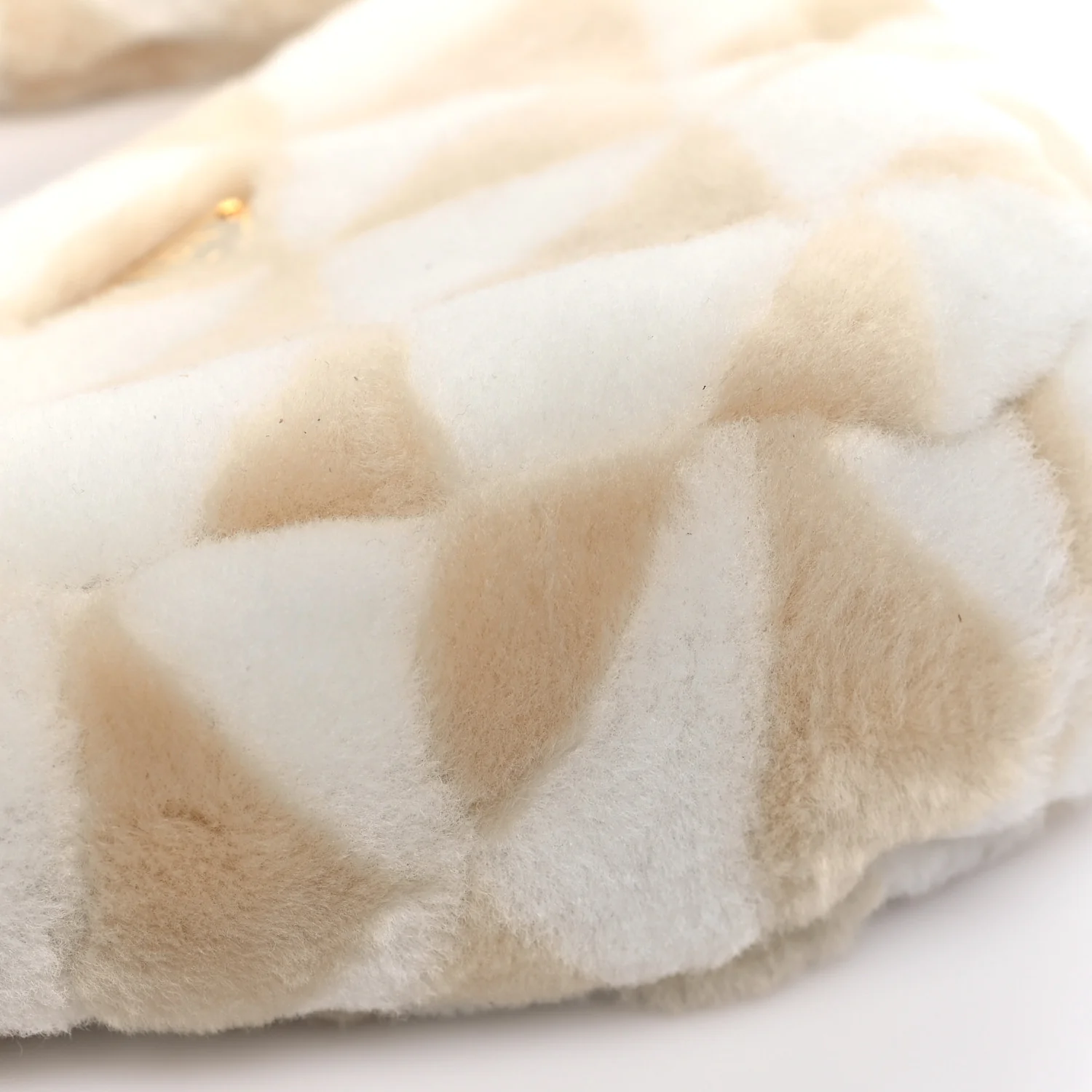 Shearling Symbole Mini Triangle Bag Ecru White - Image 8
