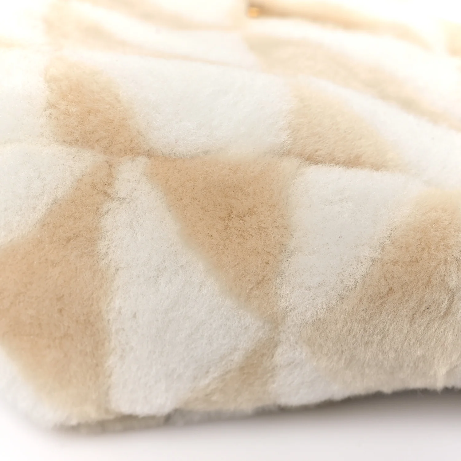 Shearling Symbole Mini Triangle Bag Ecru White - Image 9