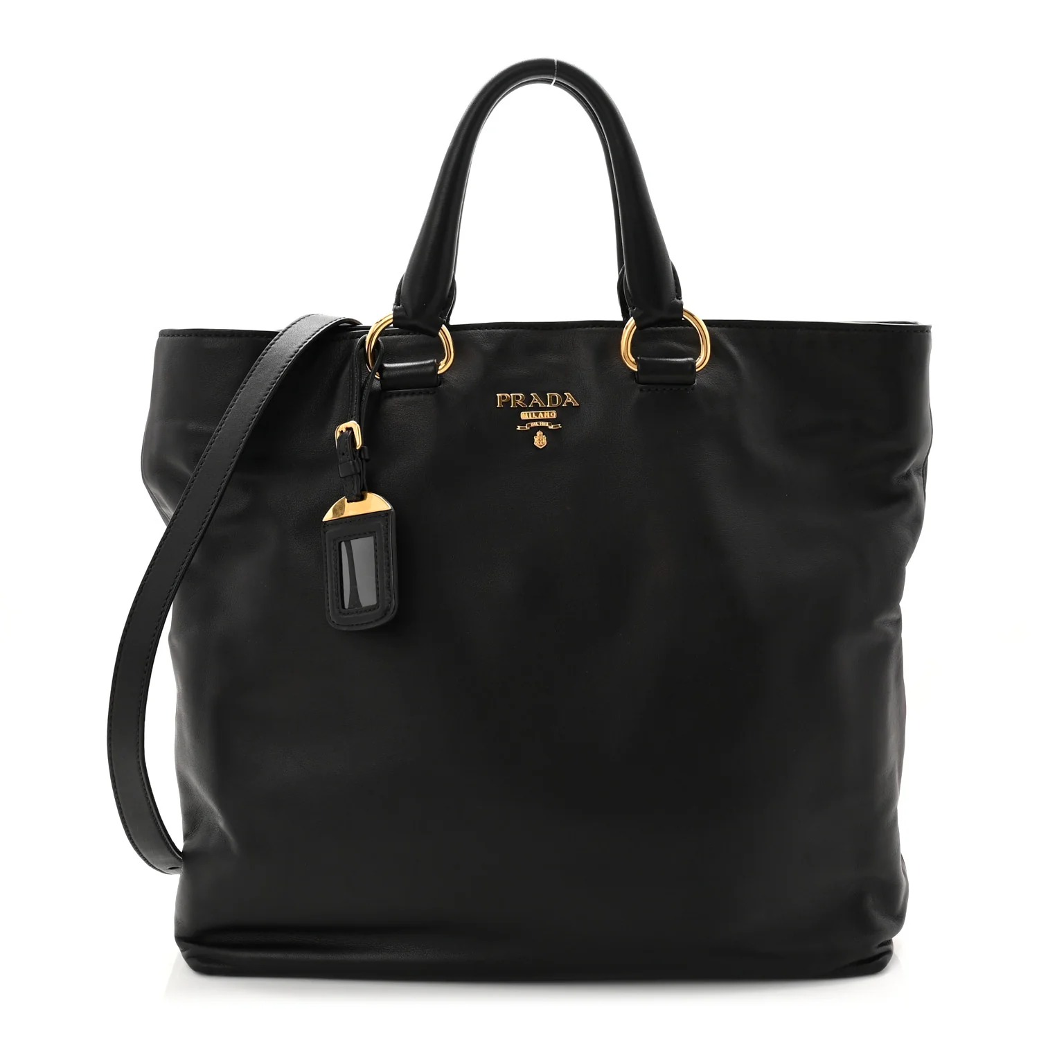 Soft Calf Shopping Tote Black