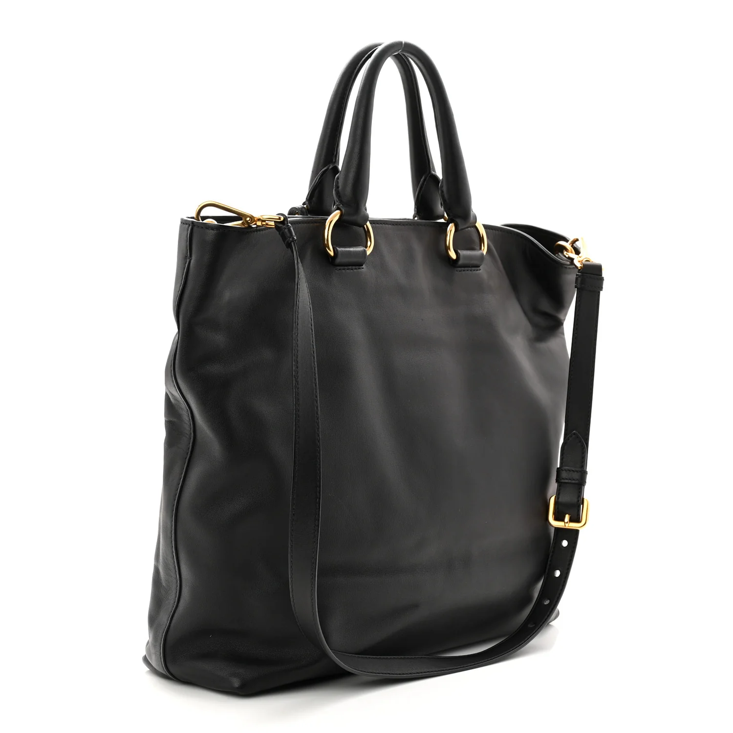Soft Calf Shopping Tote Black - Image 3