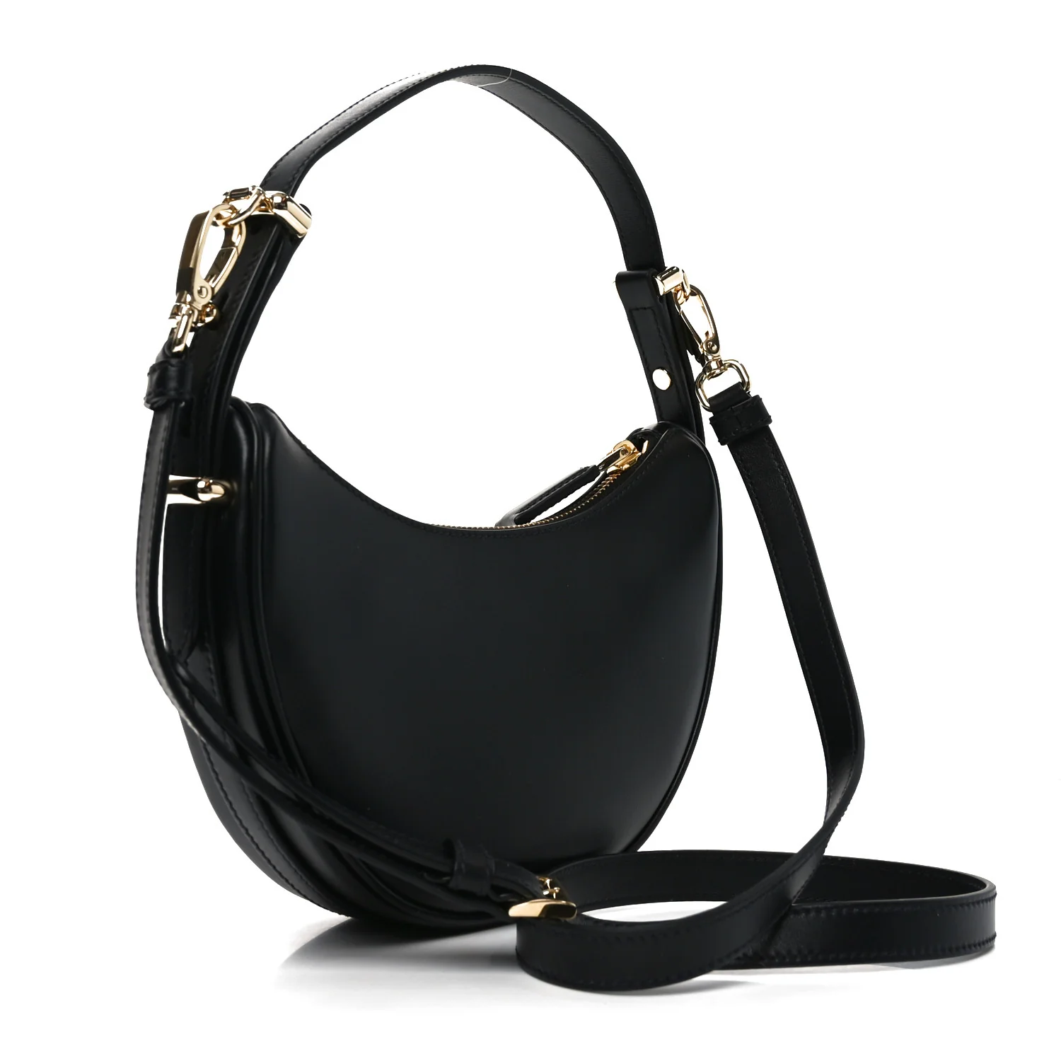 Soft Calfskin Arque Shoulder Bag Black - Image 3