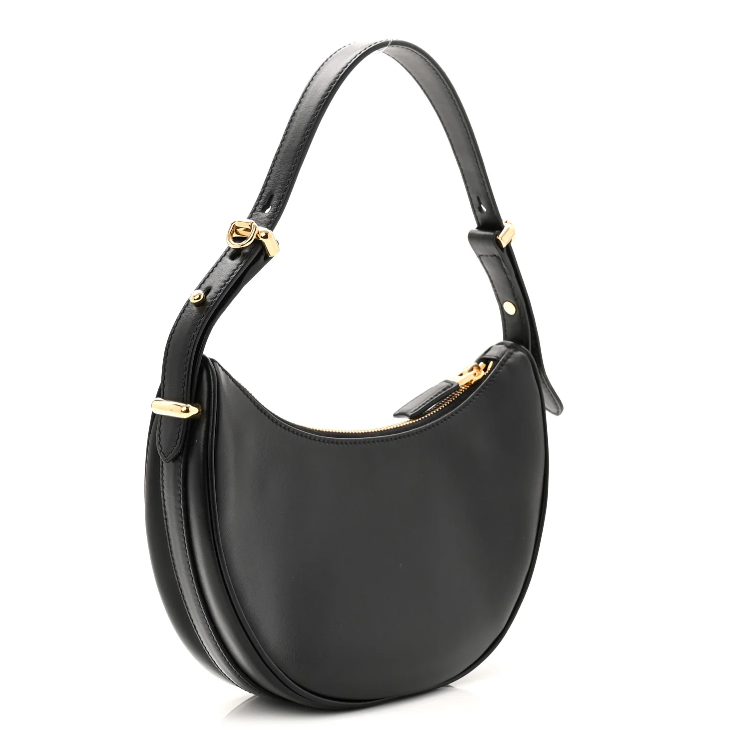 Soft Calfskin Arque Shoulder Bag Black - Image 3