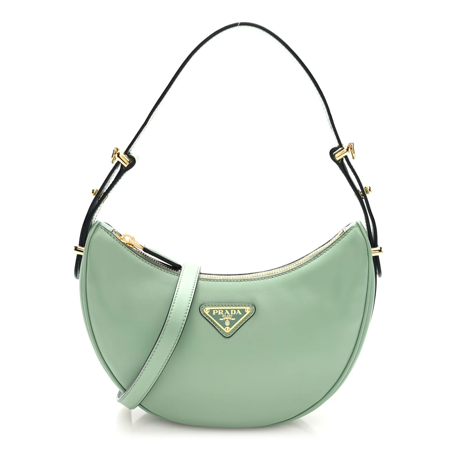 Soft Calfskin Arque Shoulder Bag Green