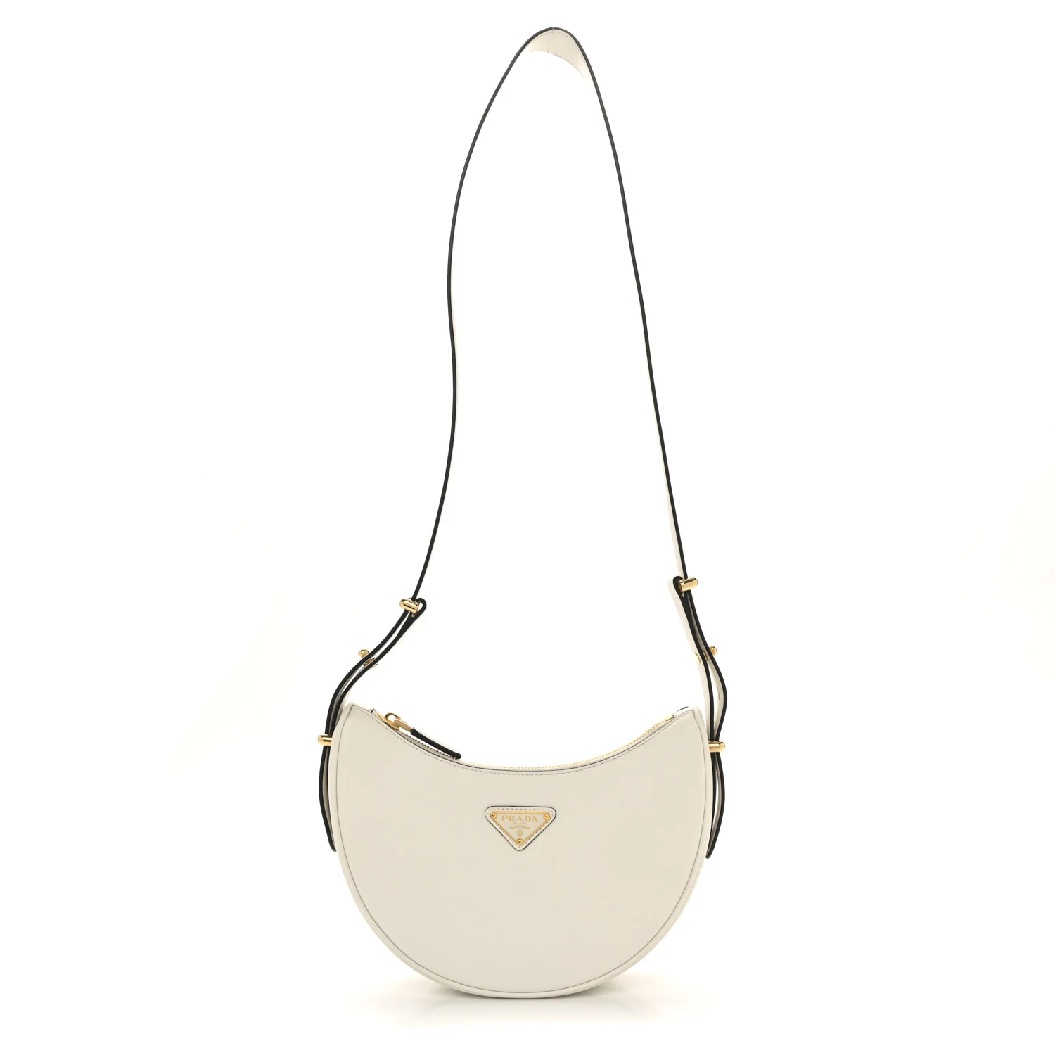 Soft Calfskin Arque Shoulder Bag White