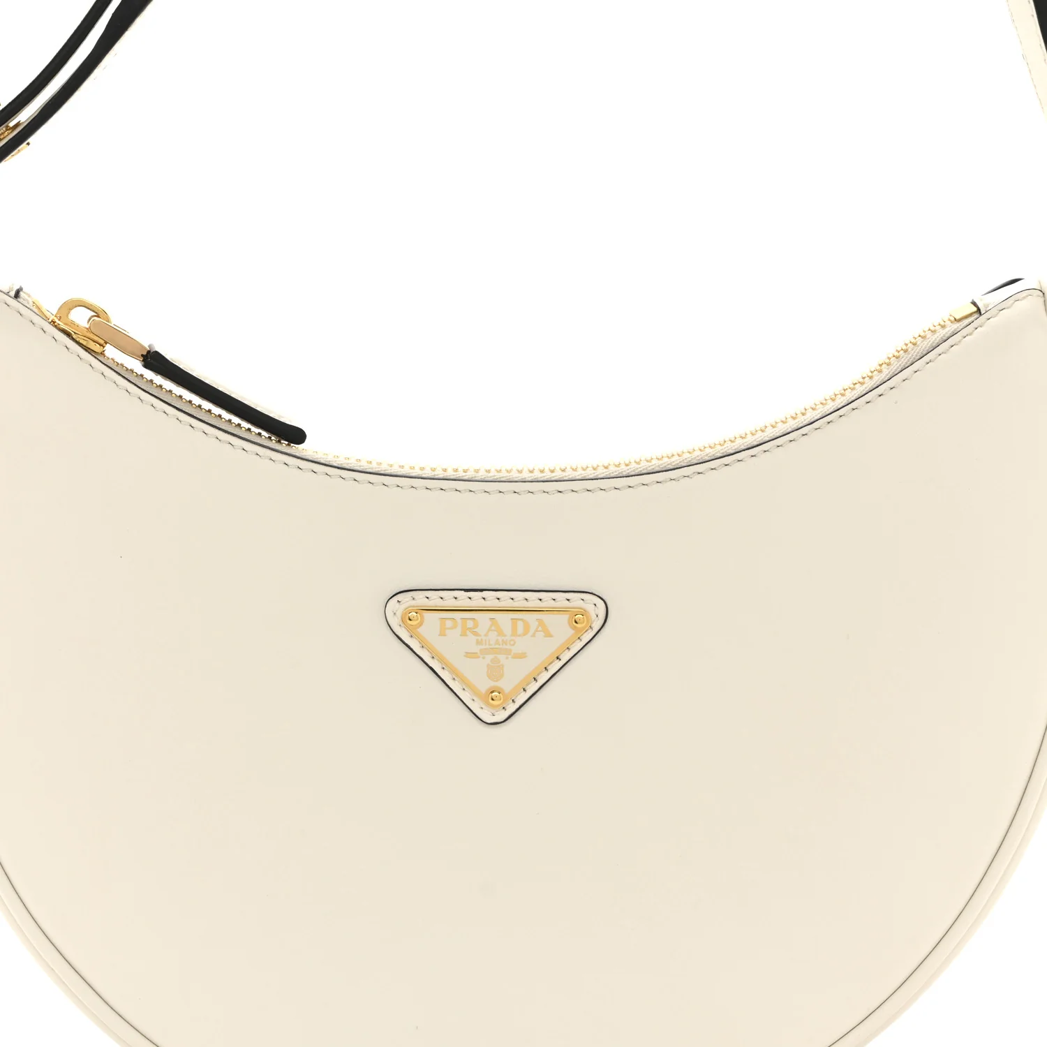 Soft Calfskin Arque Shoulder Bag White - Image 7