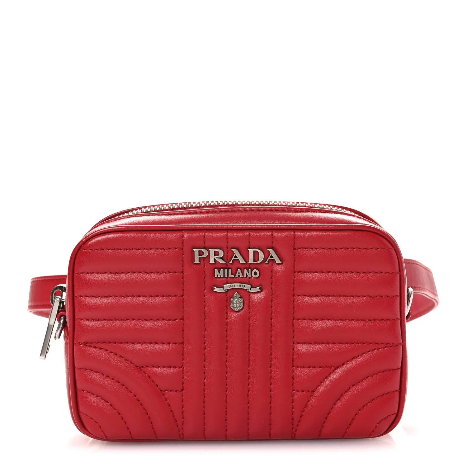 Soft Calfskin Diagramme Camera Bag Rosso