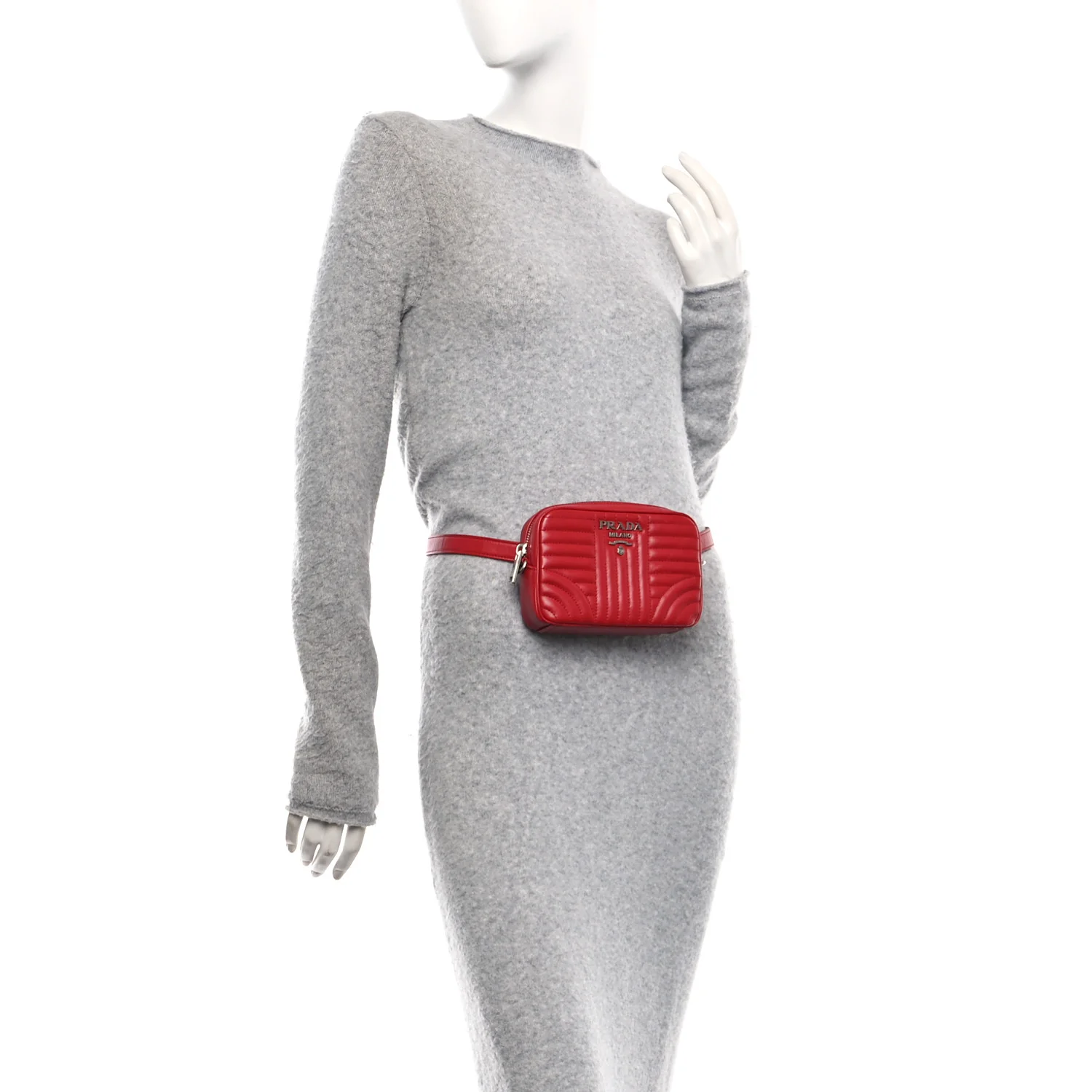 Soft Calfskin Diagramme Camera Bag Rosso - Image 2