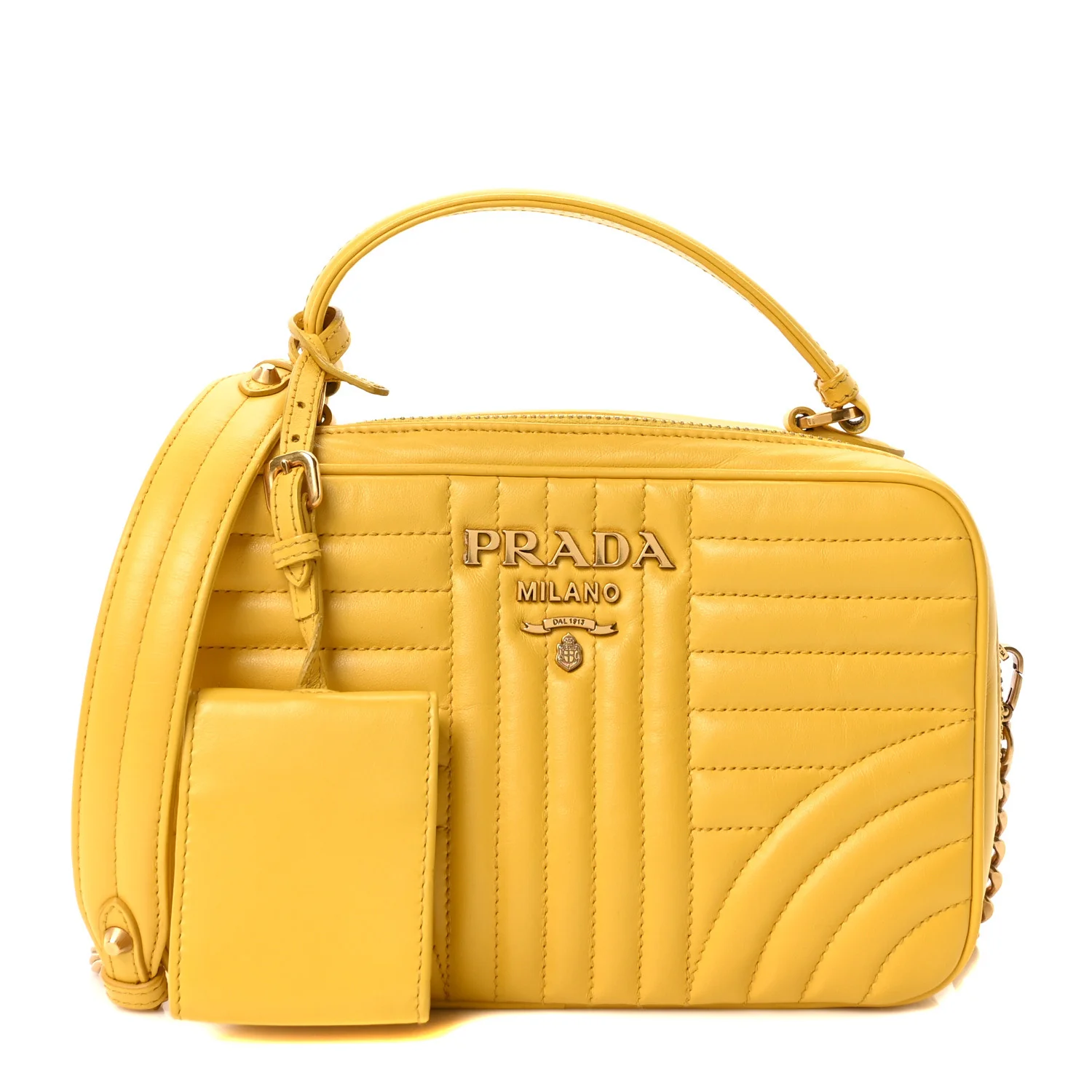Soft Calfskin Impunture Diagramme Top Handle Chain Crossbody Bag Soleil