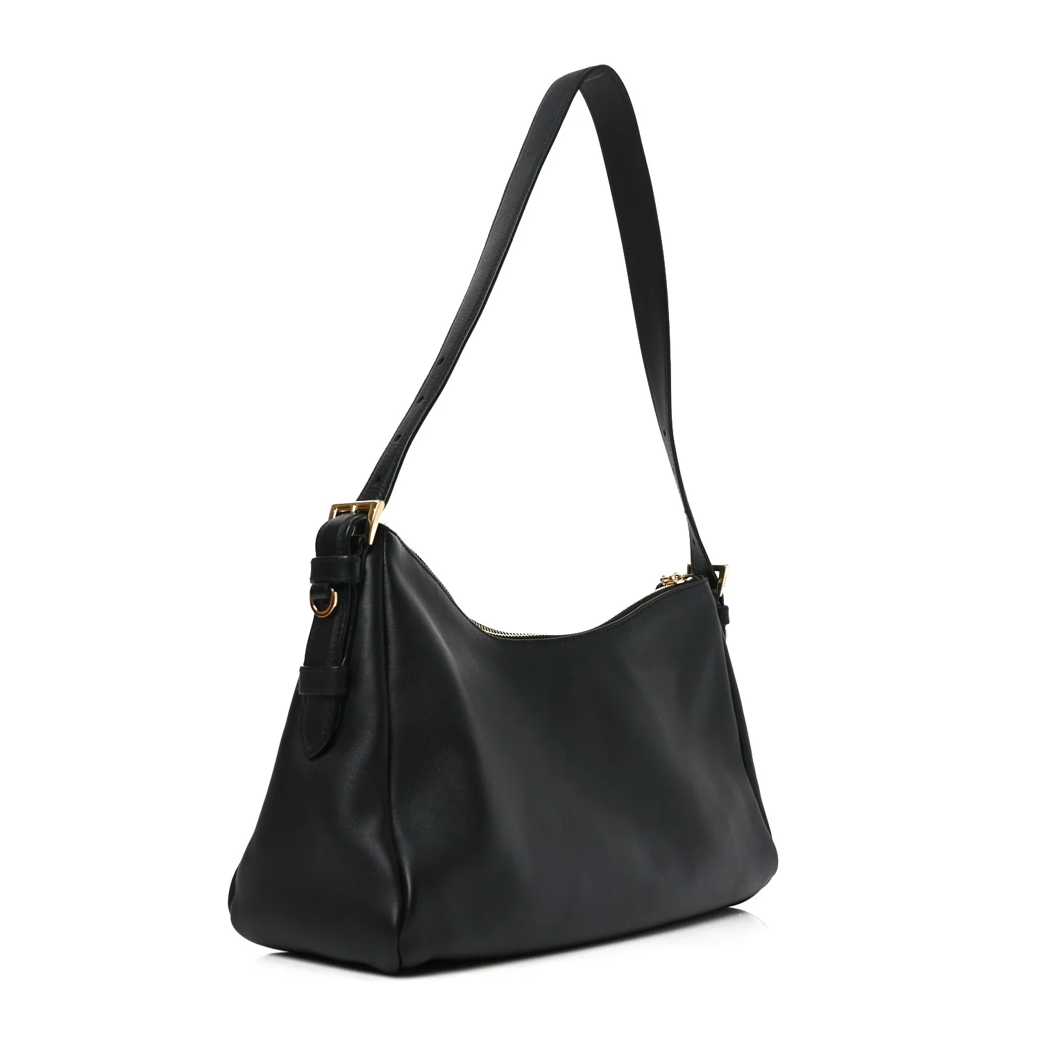 Soft Calfskin Large Aimée Shoulder Bag Black - Image 2