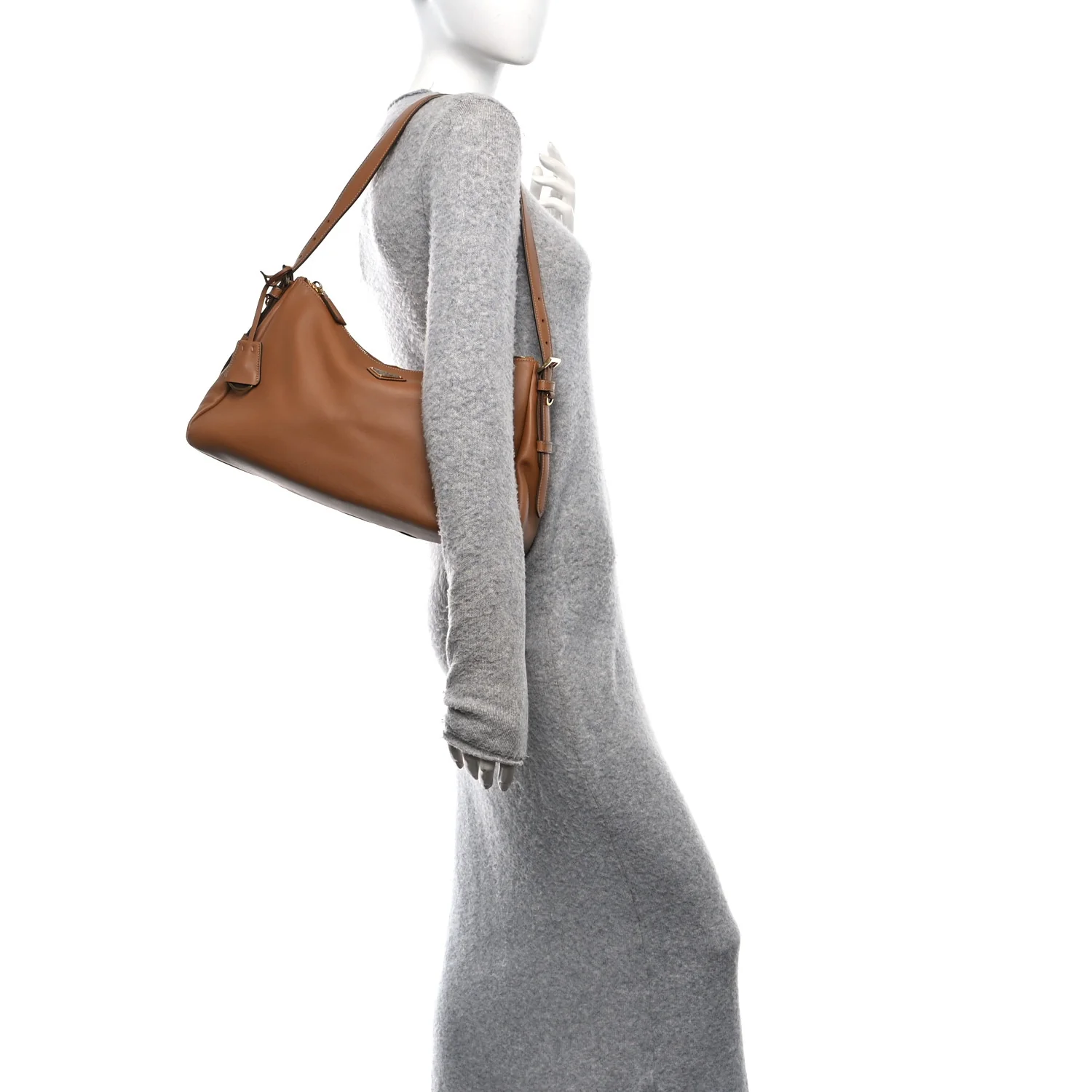 Soft Calfskin Large Aimee Shoulder Bag Caramel - Image 2