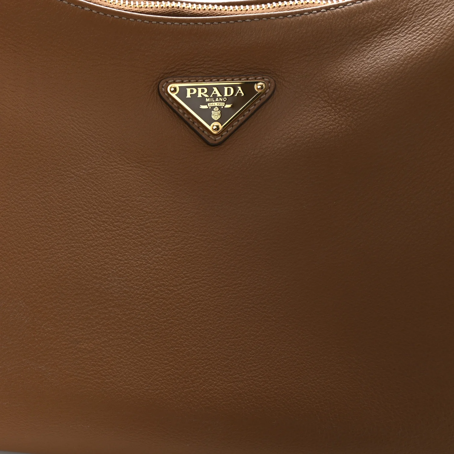 Soft Calfskin Large Aimée Shoulder Bag Caramel - Image 11