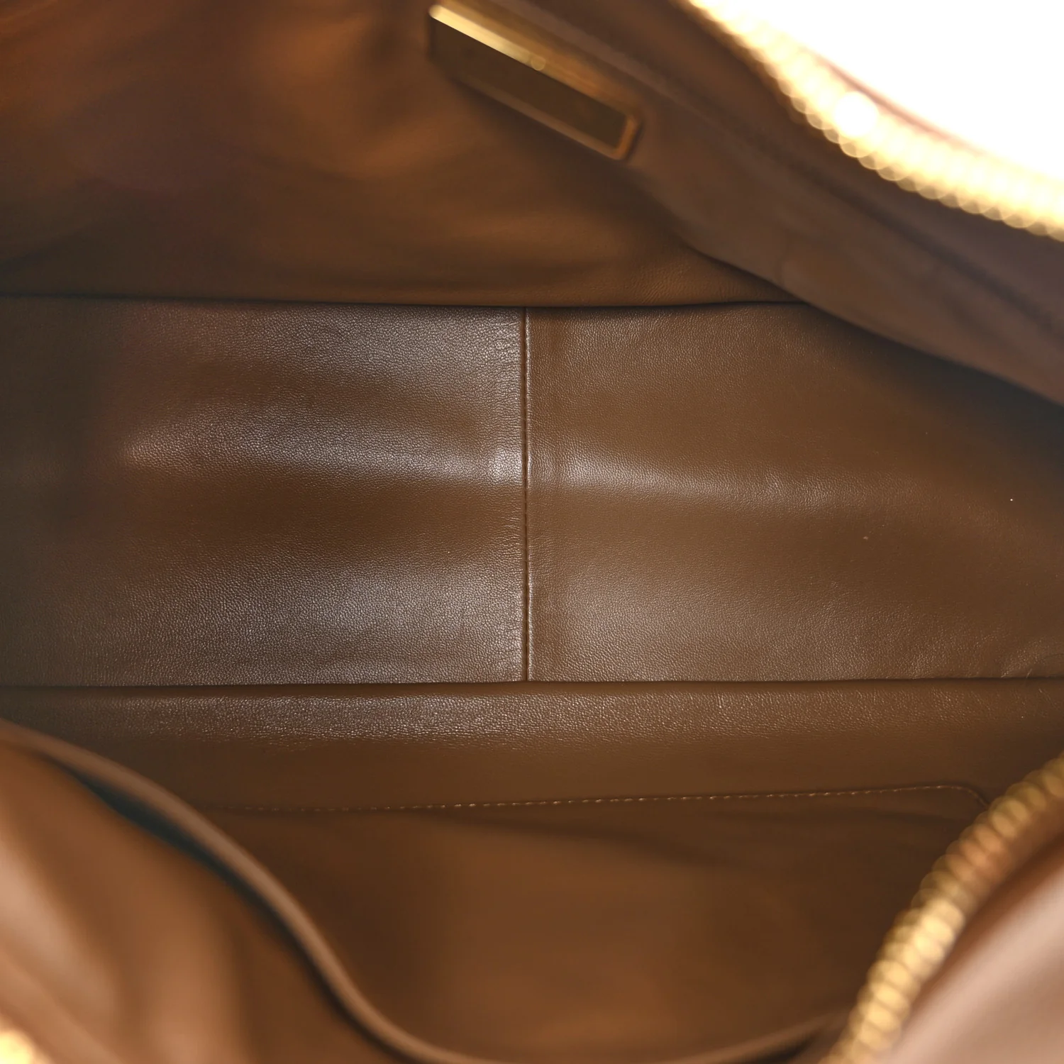 Soft Calfskin Large Aimée Shoulder Bag Caramel - Image 5