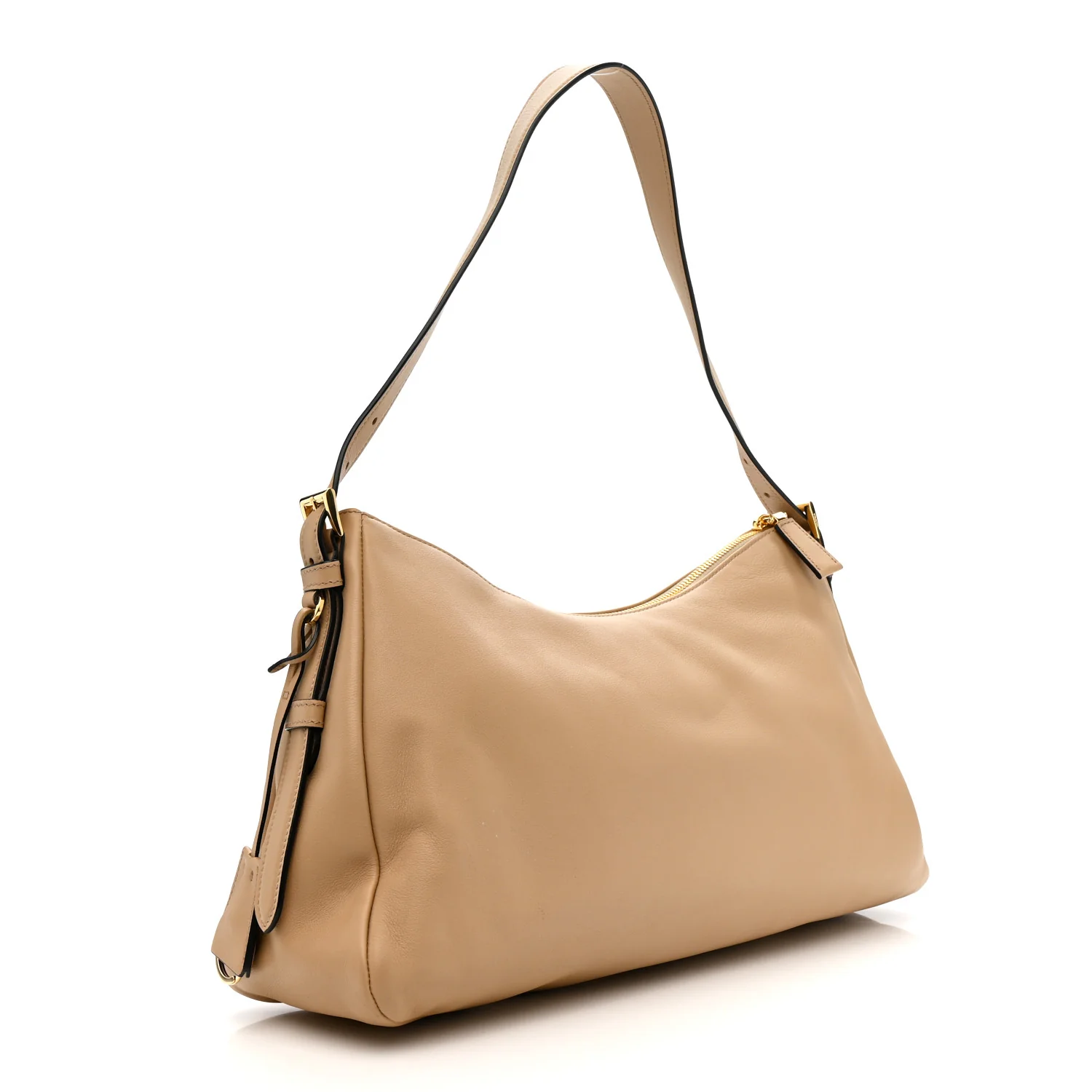 Soft Calfskin Large Aimée Shoulder Bag Travertine - Image 3