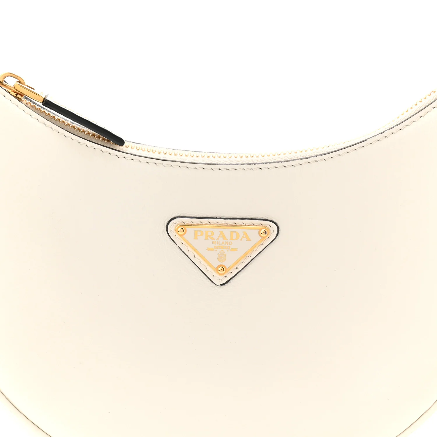 Soft Calfskin Small Arque Shoulder Bag White - Image 8