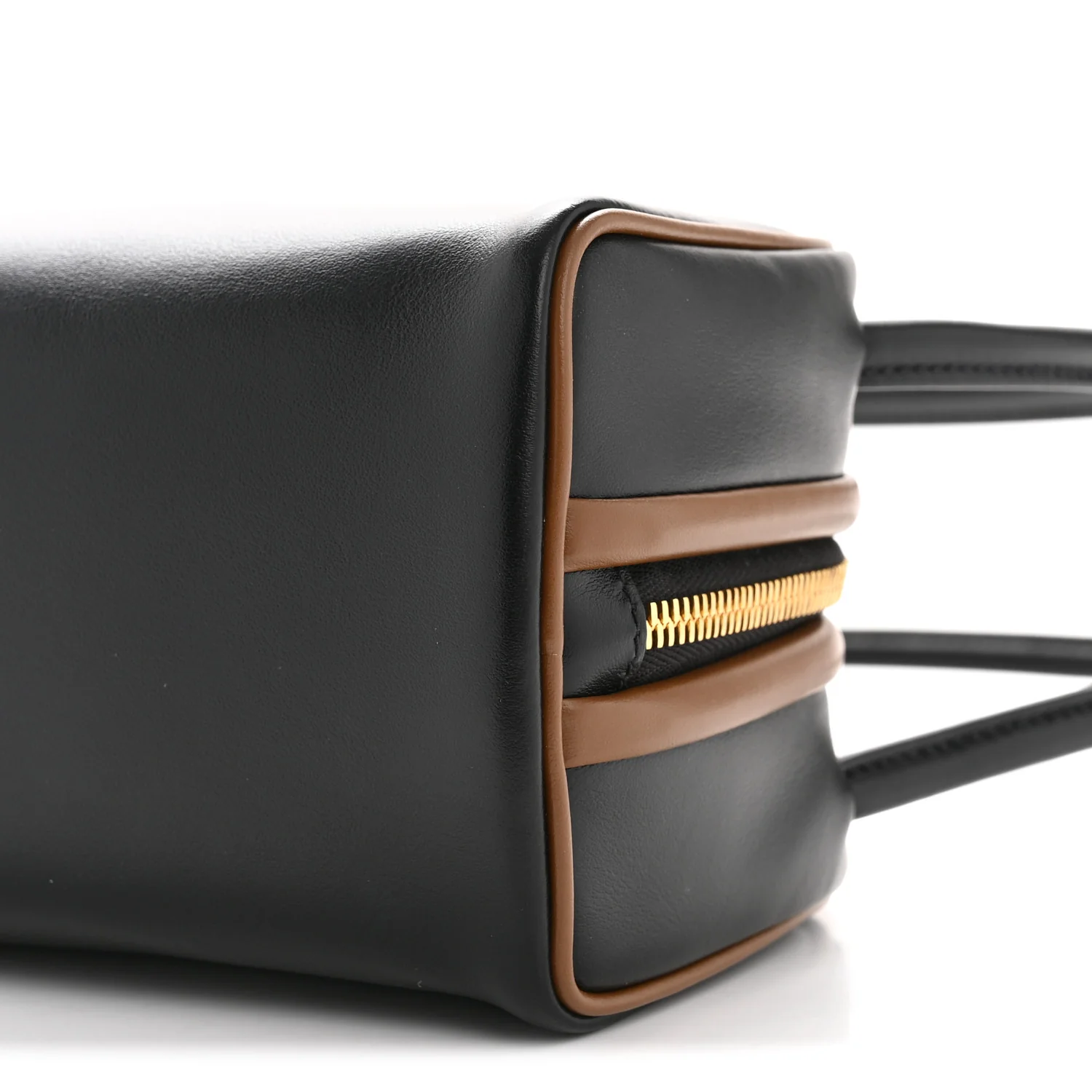 Soft Calfskin Swing Shoulder Bag Black Hazelnut - Image 10