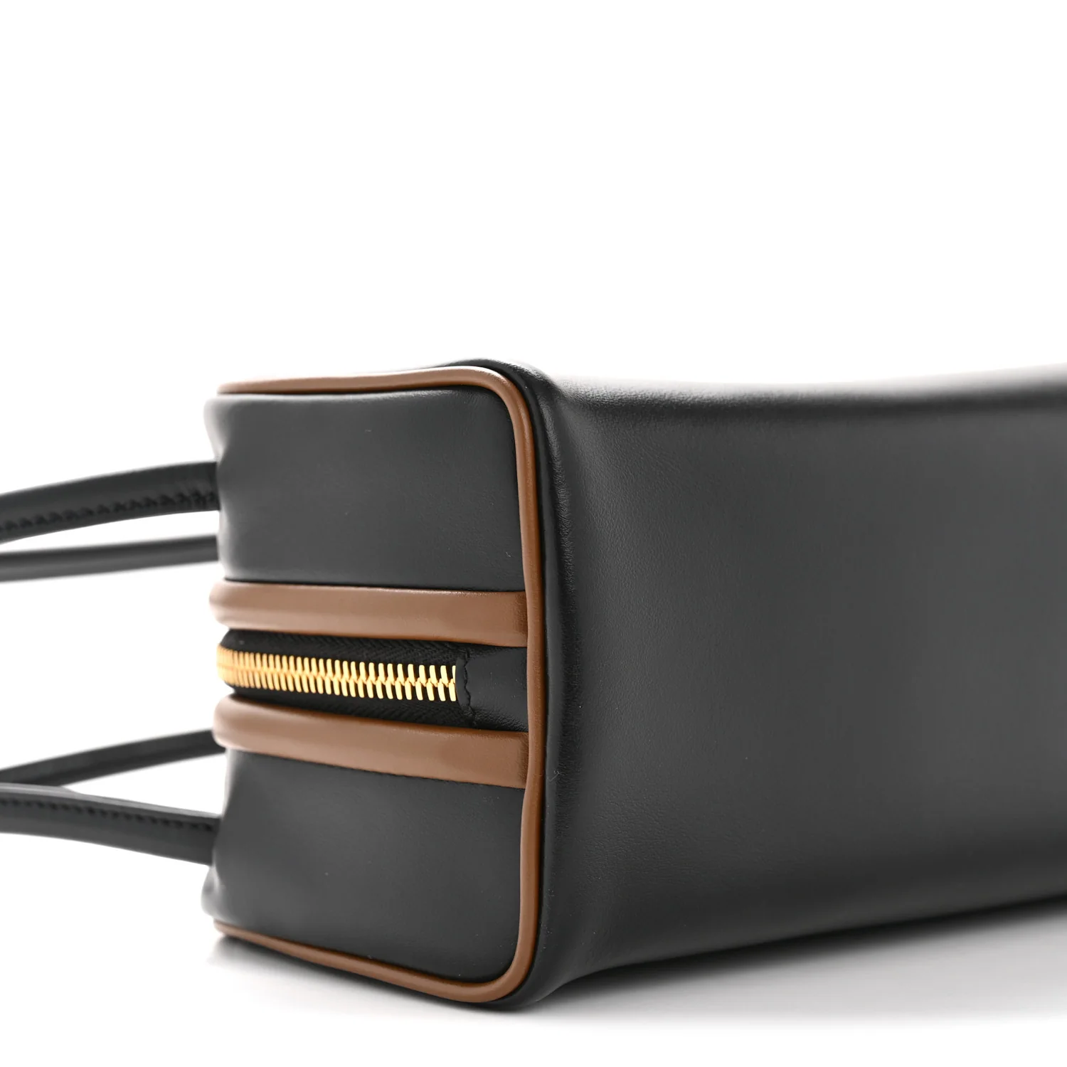 Soft Calfskin Swing Shoulder Bag Black Hazelnut - Image 9