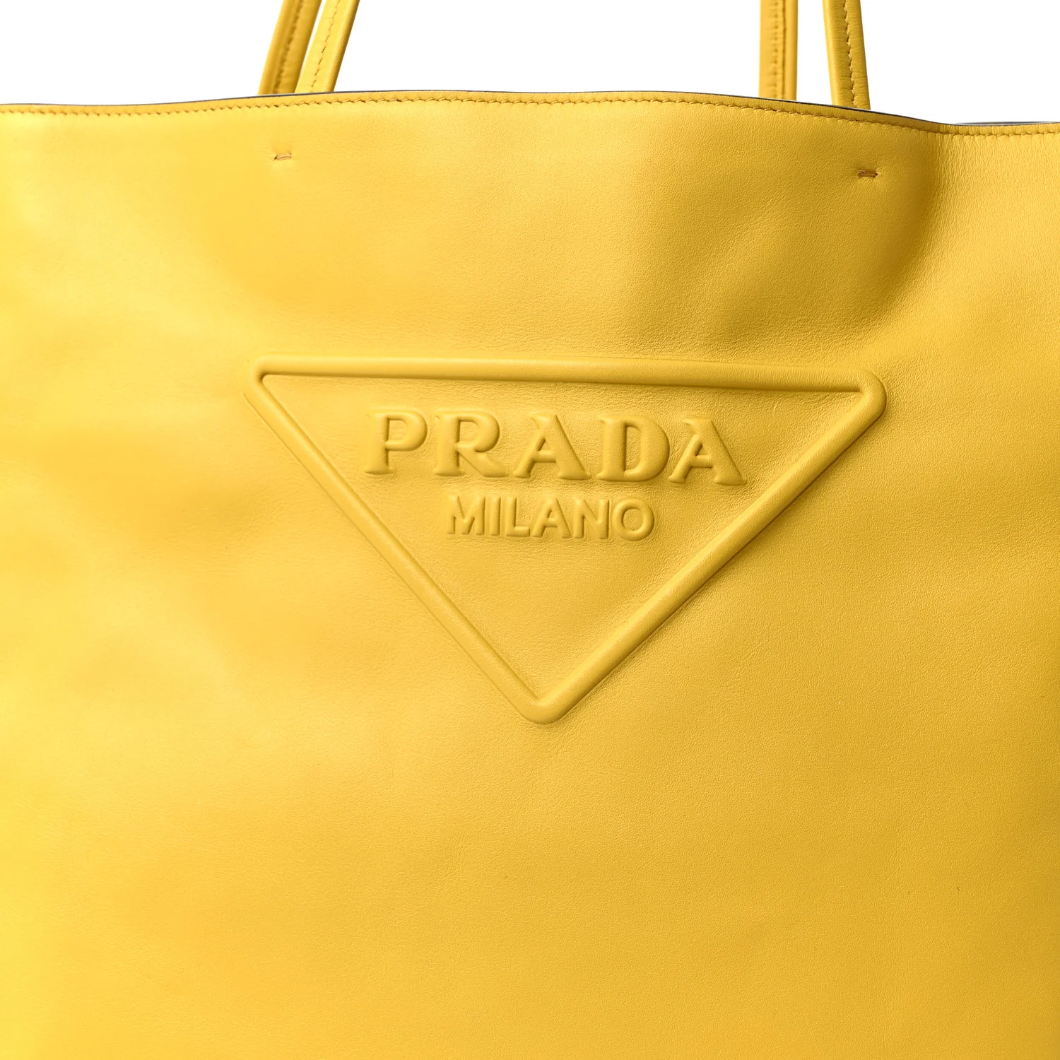 Soft Calfskin Triangle Logo Embossed Tote Sole - Image 8