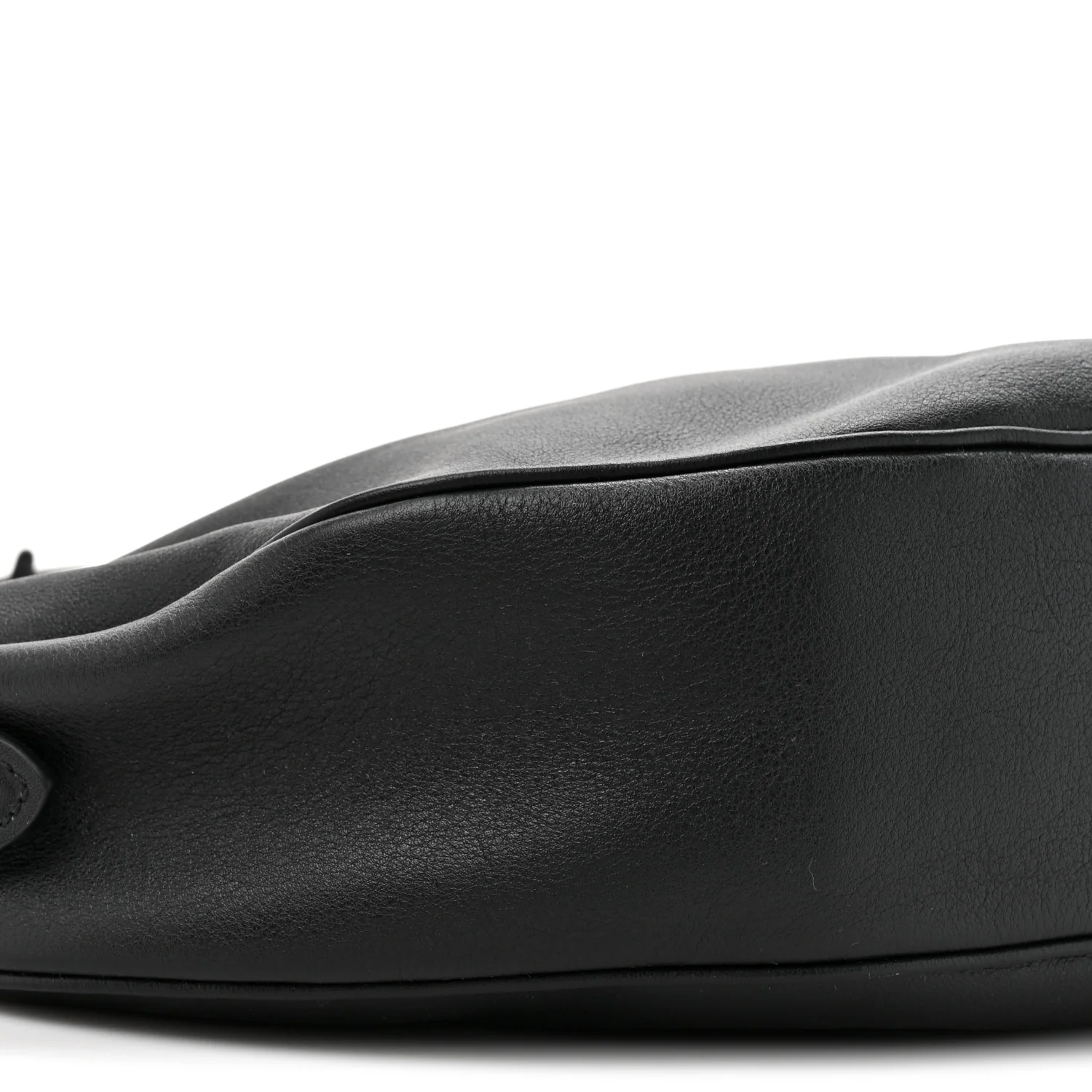 Soft Grain Calfskin Large Demi-Lune Shoulder Bag Black - Image 10