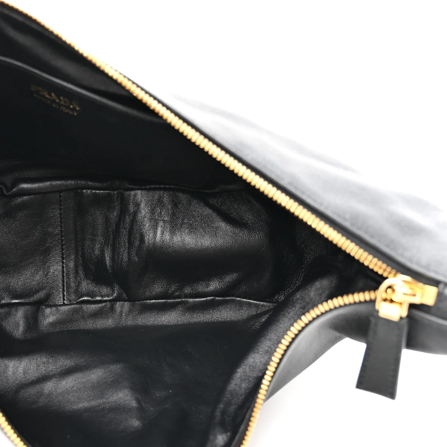 Soft Grain Calfskin Large Demi-Lune Shoulder Bag Black - Image 6