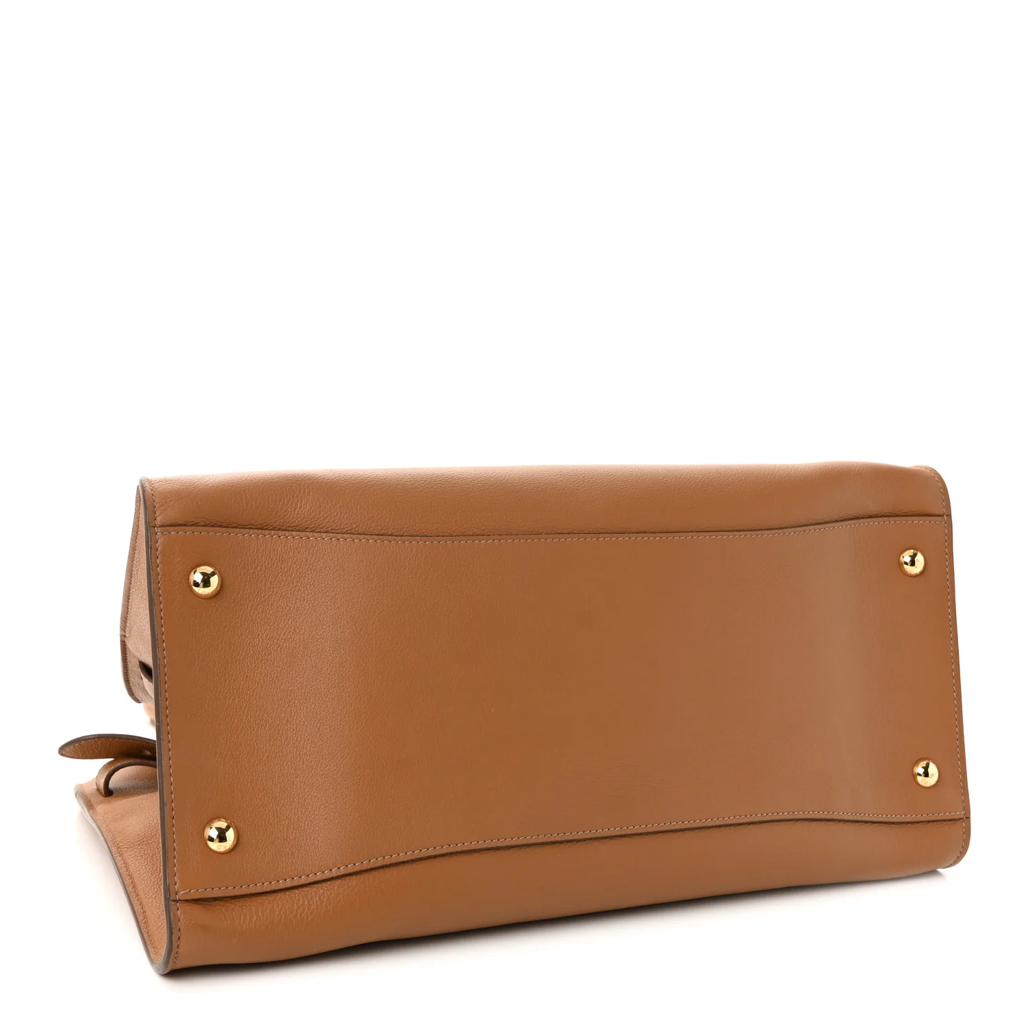 Soft Grain Calfskin Large Tote Bag Caramel - Image 4