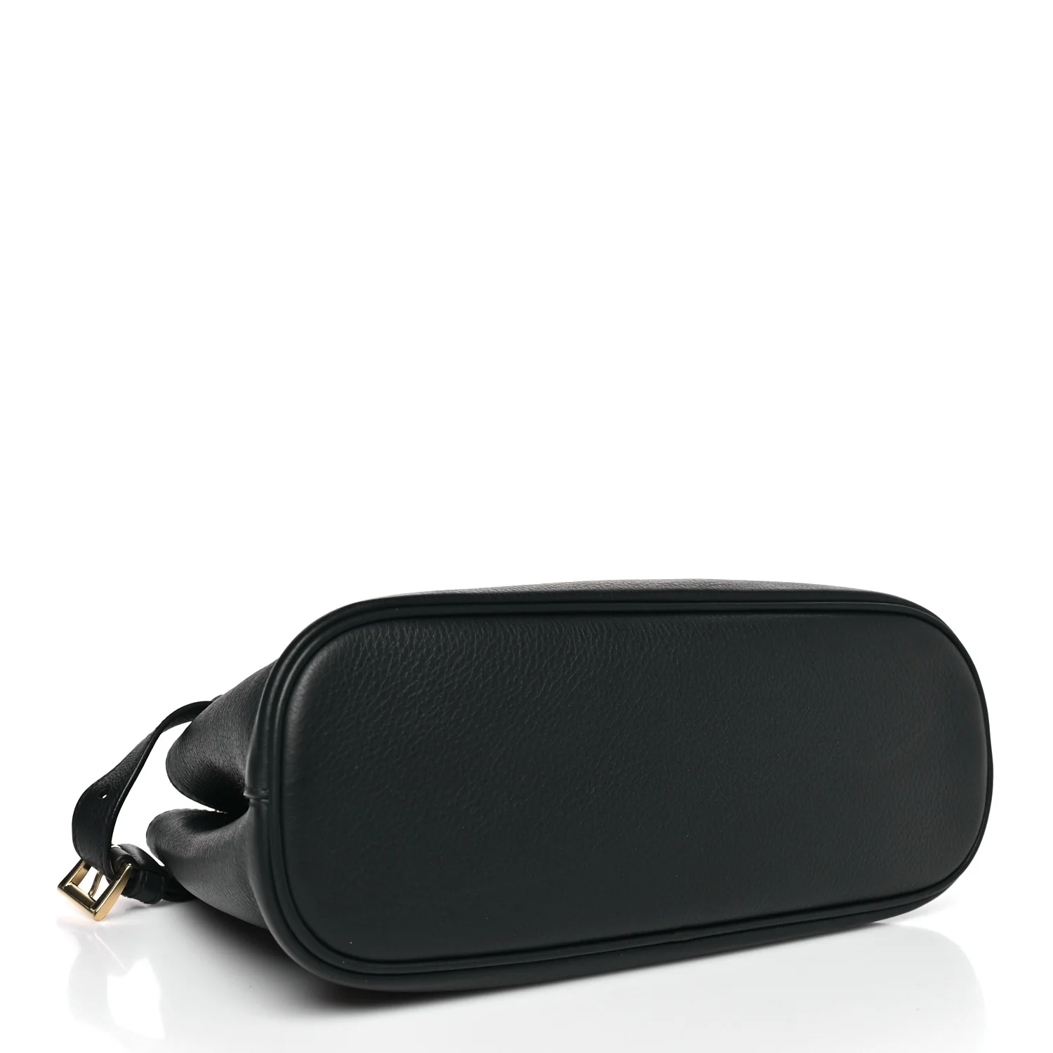 Soft Grain Calfskin Small Double Belt Tote Black - Image 4