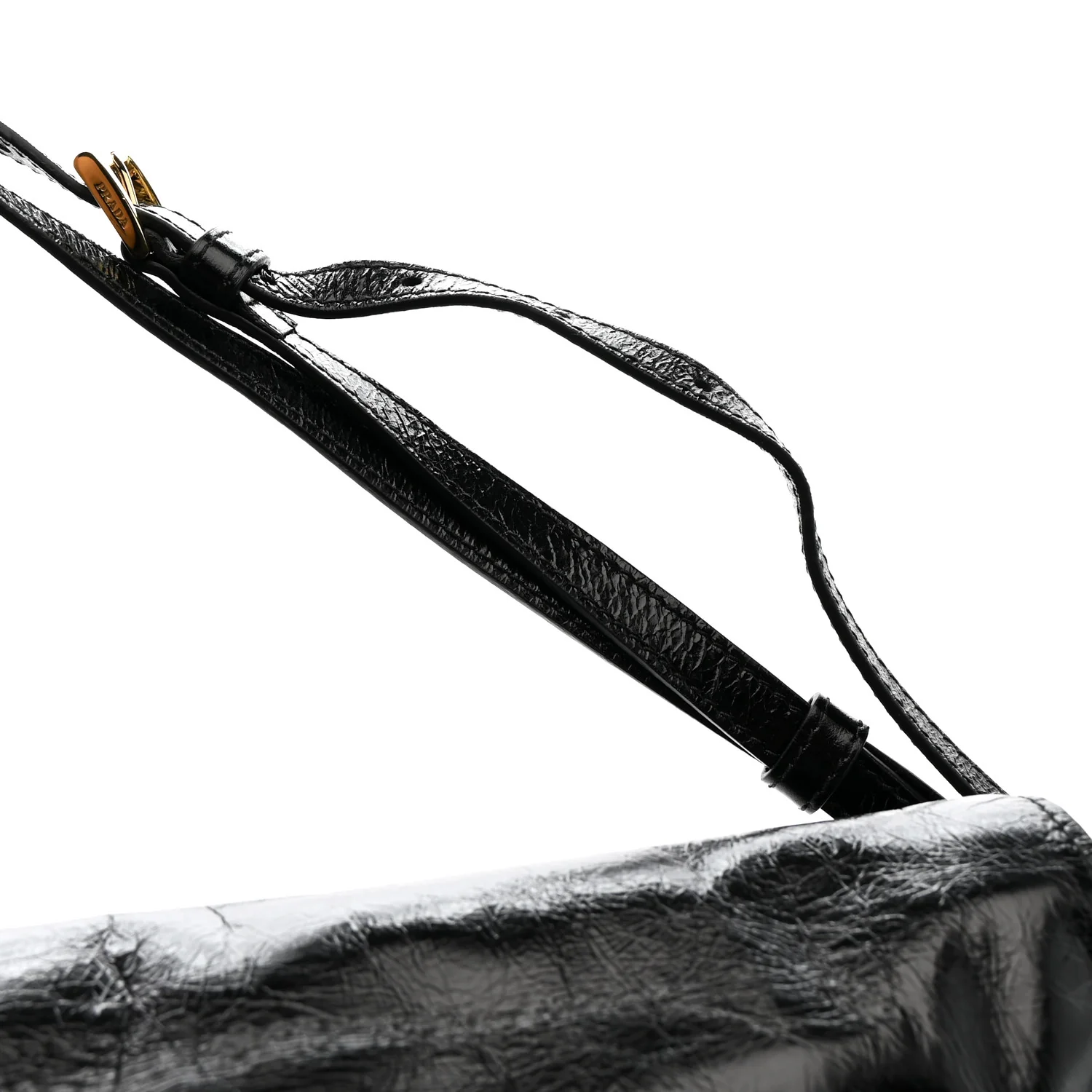 Soft Lux Calfskin Triangle Medium Shoulder Bag Black - Image 11
