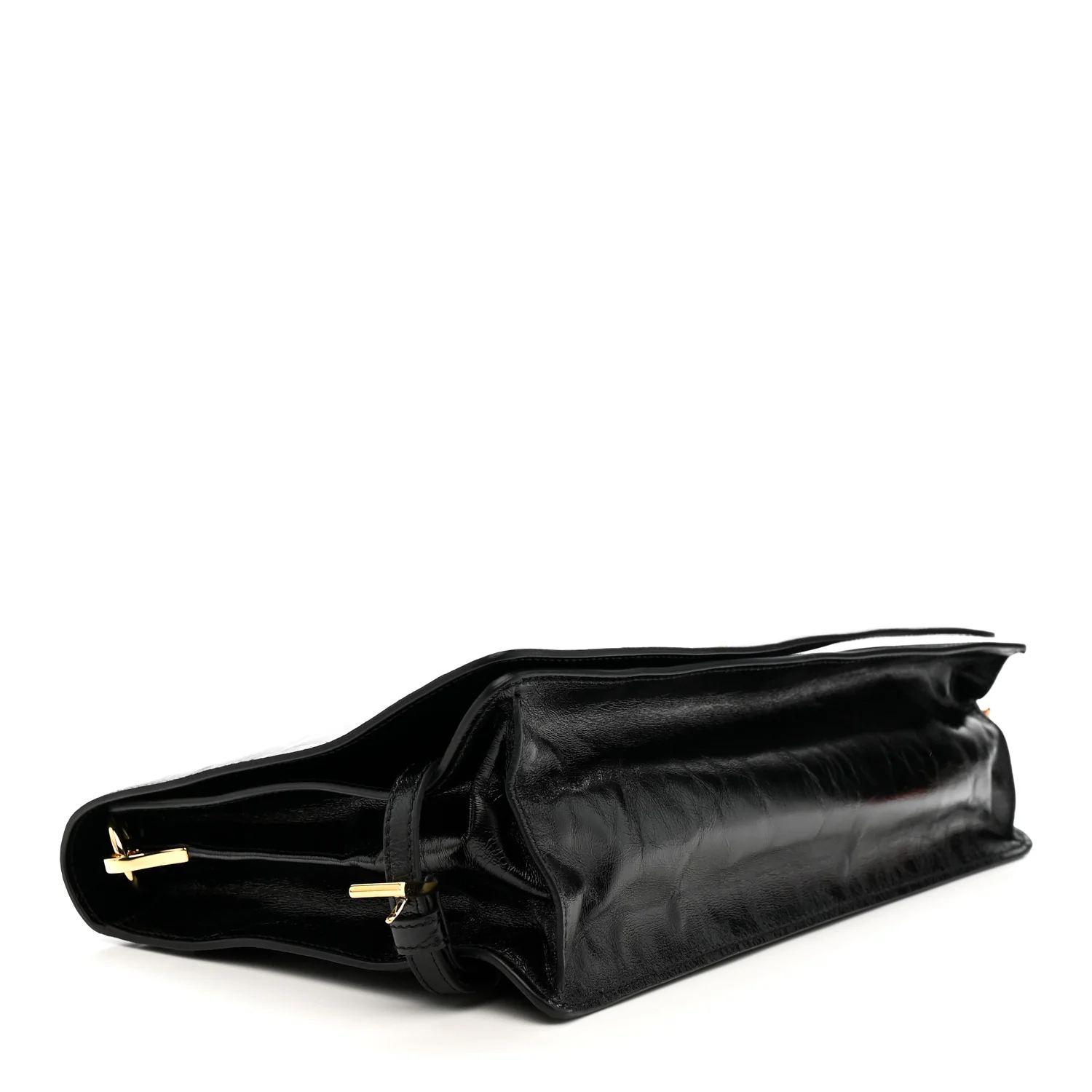 Soft Lux Calfskin Triangle Medium Shoulder Bag Black - Image 4