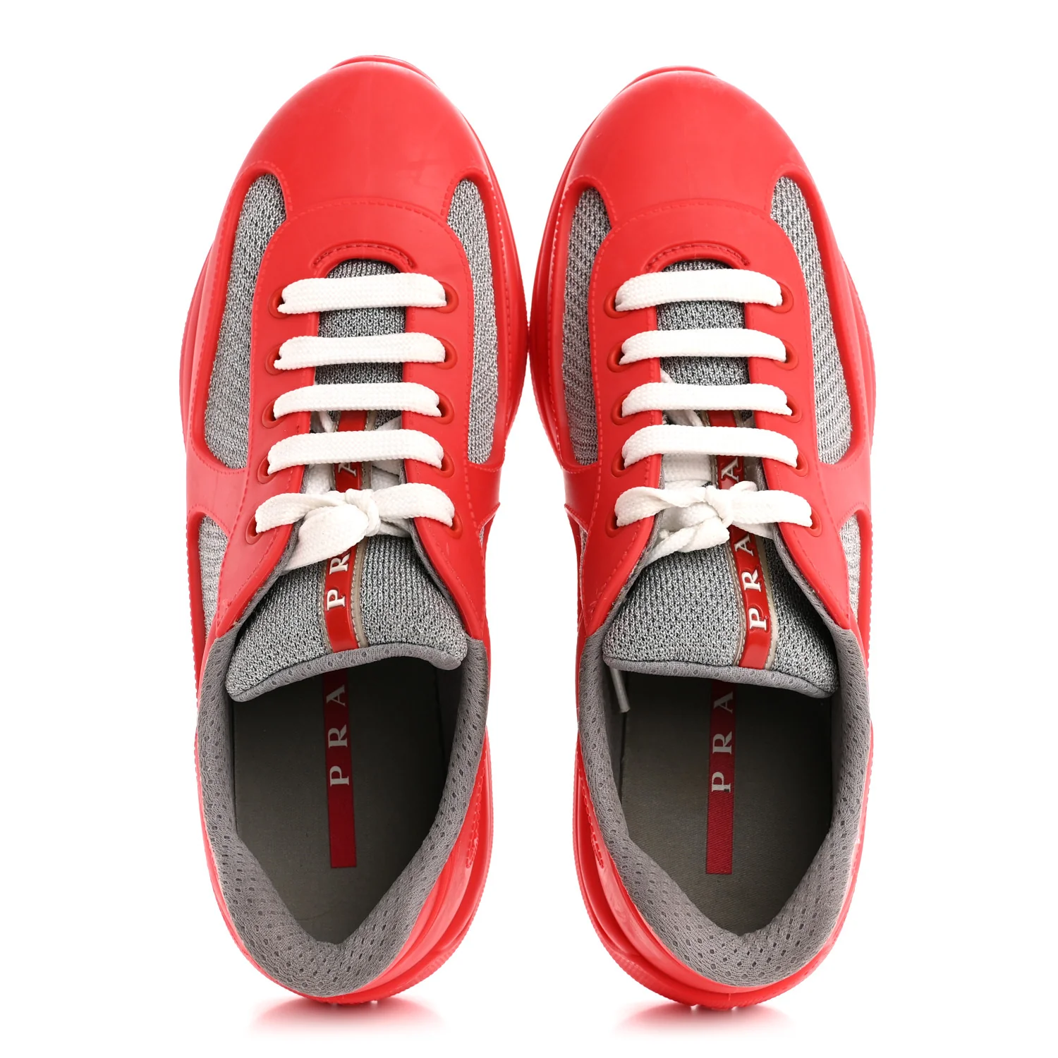 Soft Rubber Mesh Womens America's Cup Sneakers 38 Red - Image 2