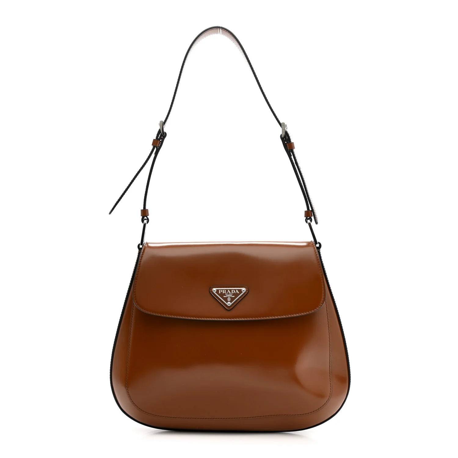 Spazzolato Cleo Flap Adjustable Strap Shoulder Bag Tobacco