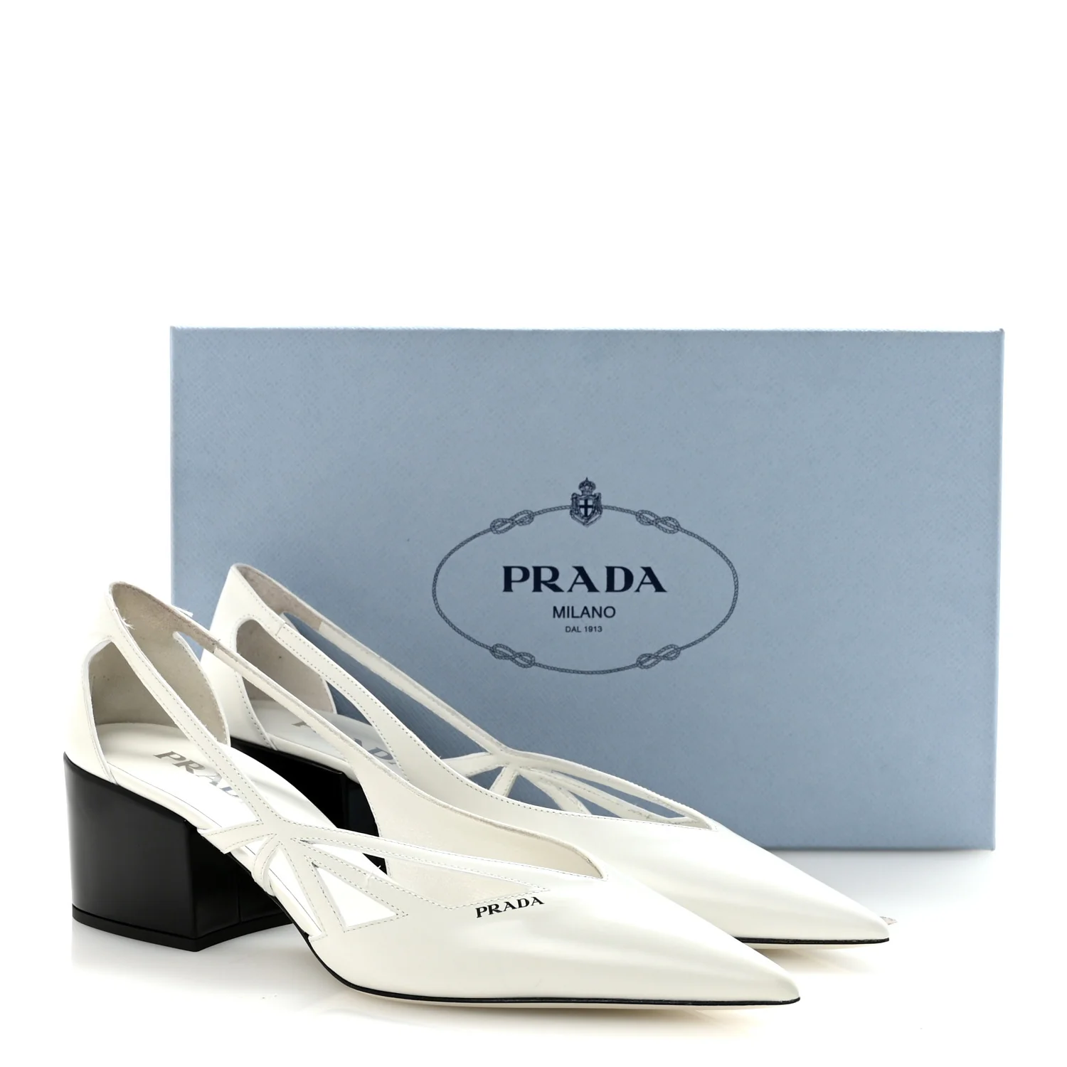 Spazzolato Cutout 55mm Pumps 39 White - Image 9