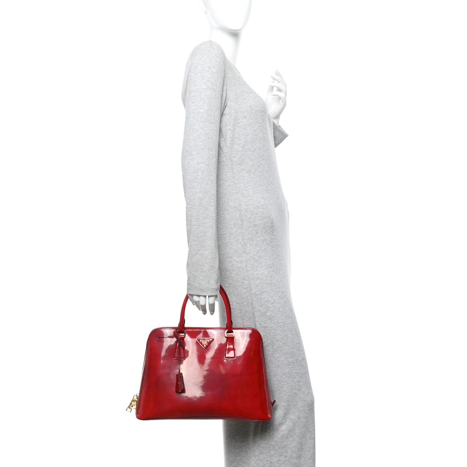 Spazzolato Medium Promenade Tote Scarlatto Fume - Image 2