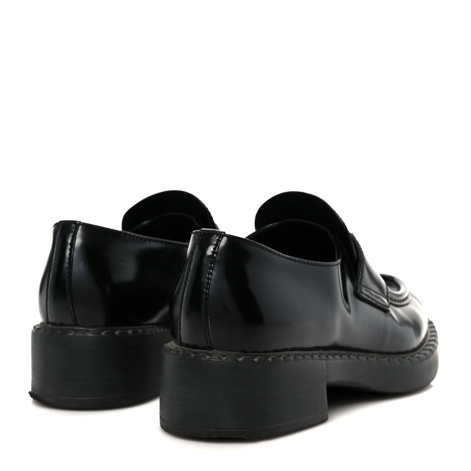 Spazzolato Metal Triangle Logo 50mm Loafers 37 Black - Image 5