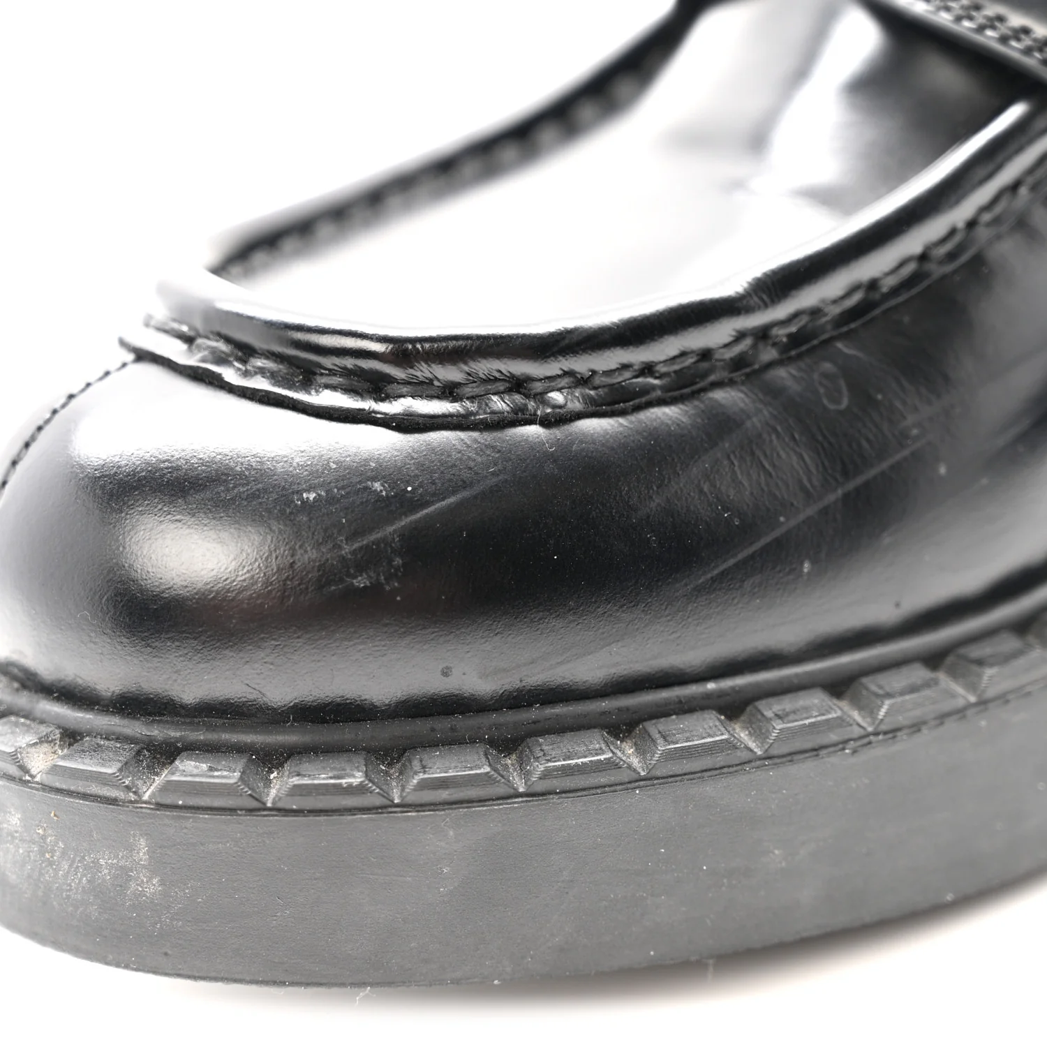 Spazzolato Metal Triangle Logo 50mm Loafers 37.5 Black - Image 12