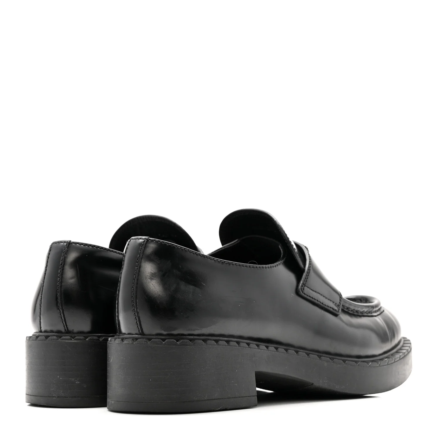 Spazzolato Metal Triangle Logo 50mm Loafers 37.5 Black - Image 5