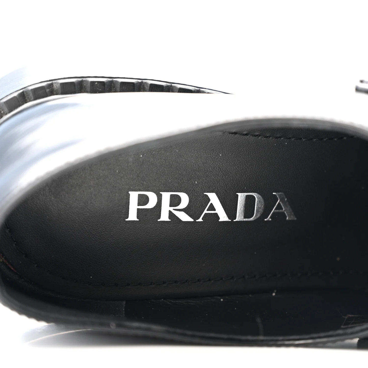 Spazzolato Metal Triangle Logo 50mm Loafers 37.5 Black - Image 7